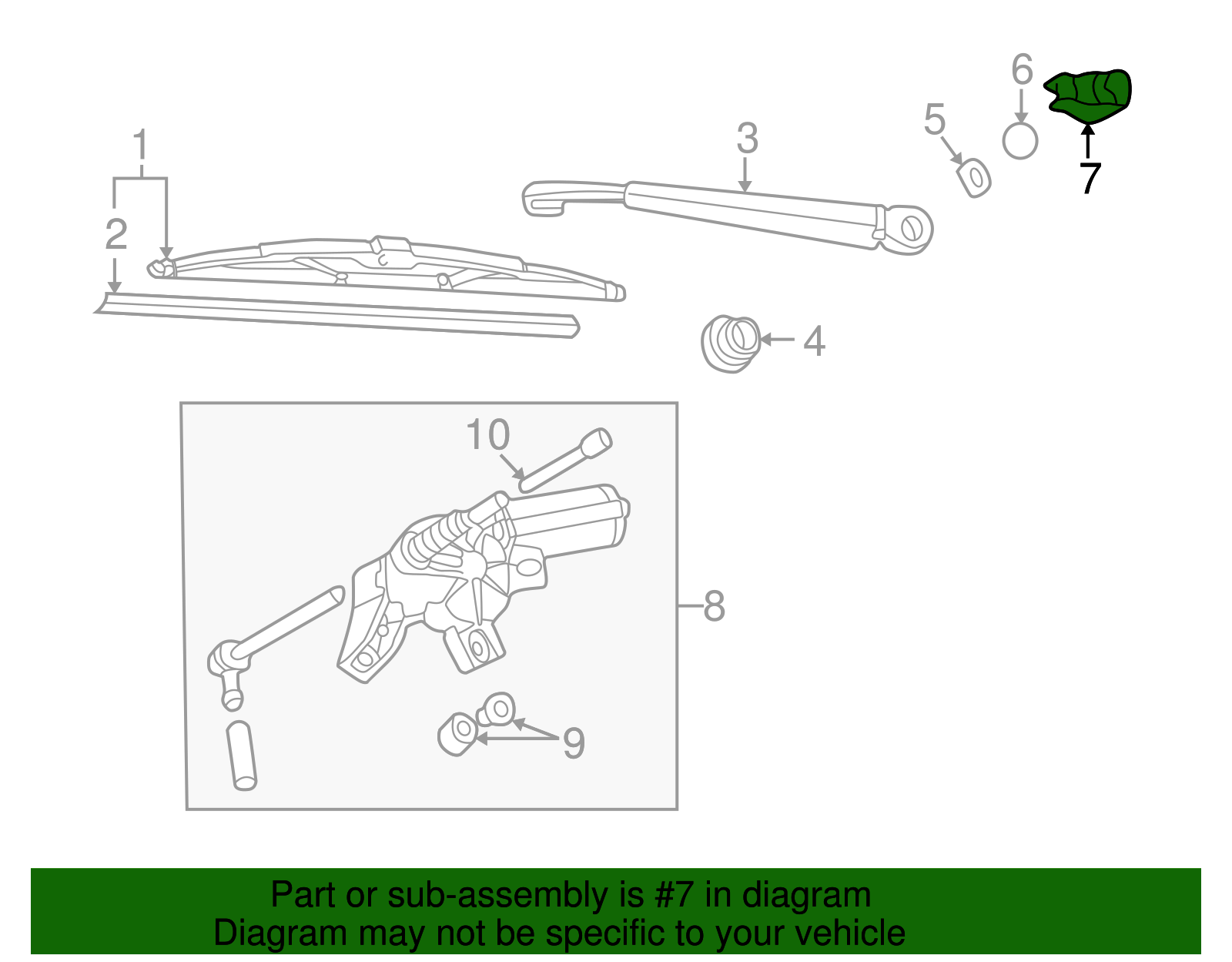 Wiper Arm Cap - Volkswagen (3B9-955-435-A-01C)