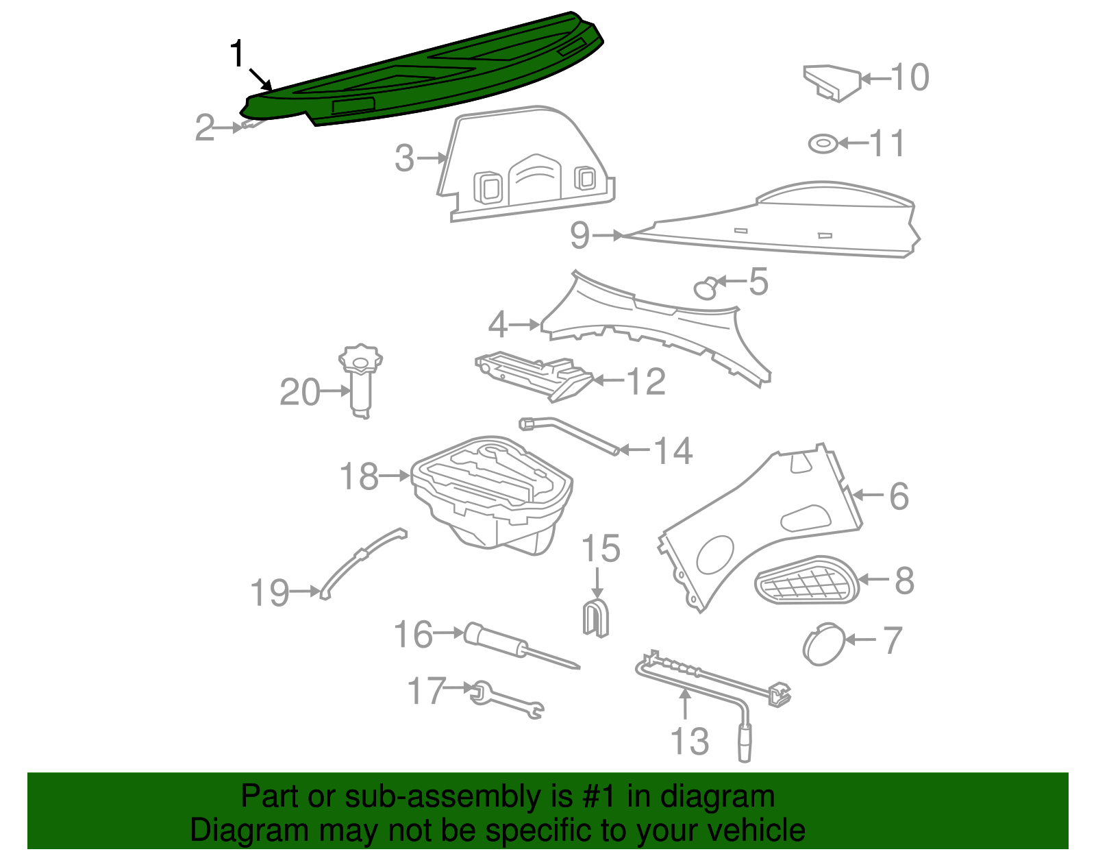 Pkg Tray Trim - Volkswagen (1C0-867-769-D-5YV)