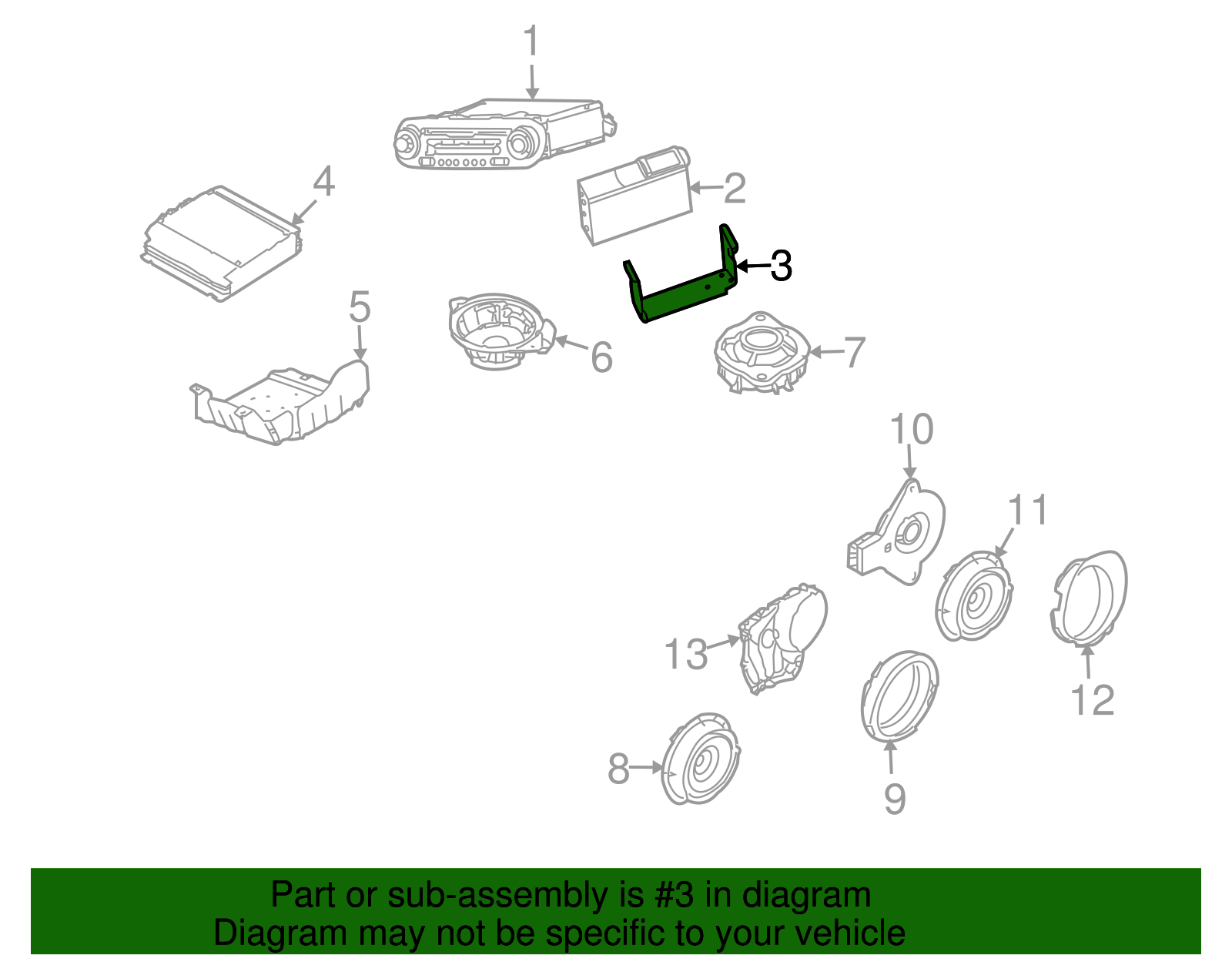 AM/FM CD Cassette Side Bracket - Volkswagen (1J0-035-234-A)