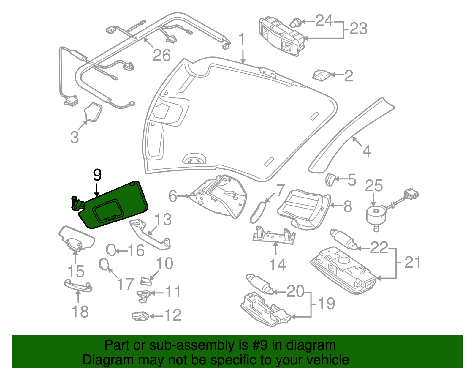 Sun-Visor - Volkswagen (3B0-898-551-G-3PS)