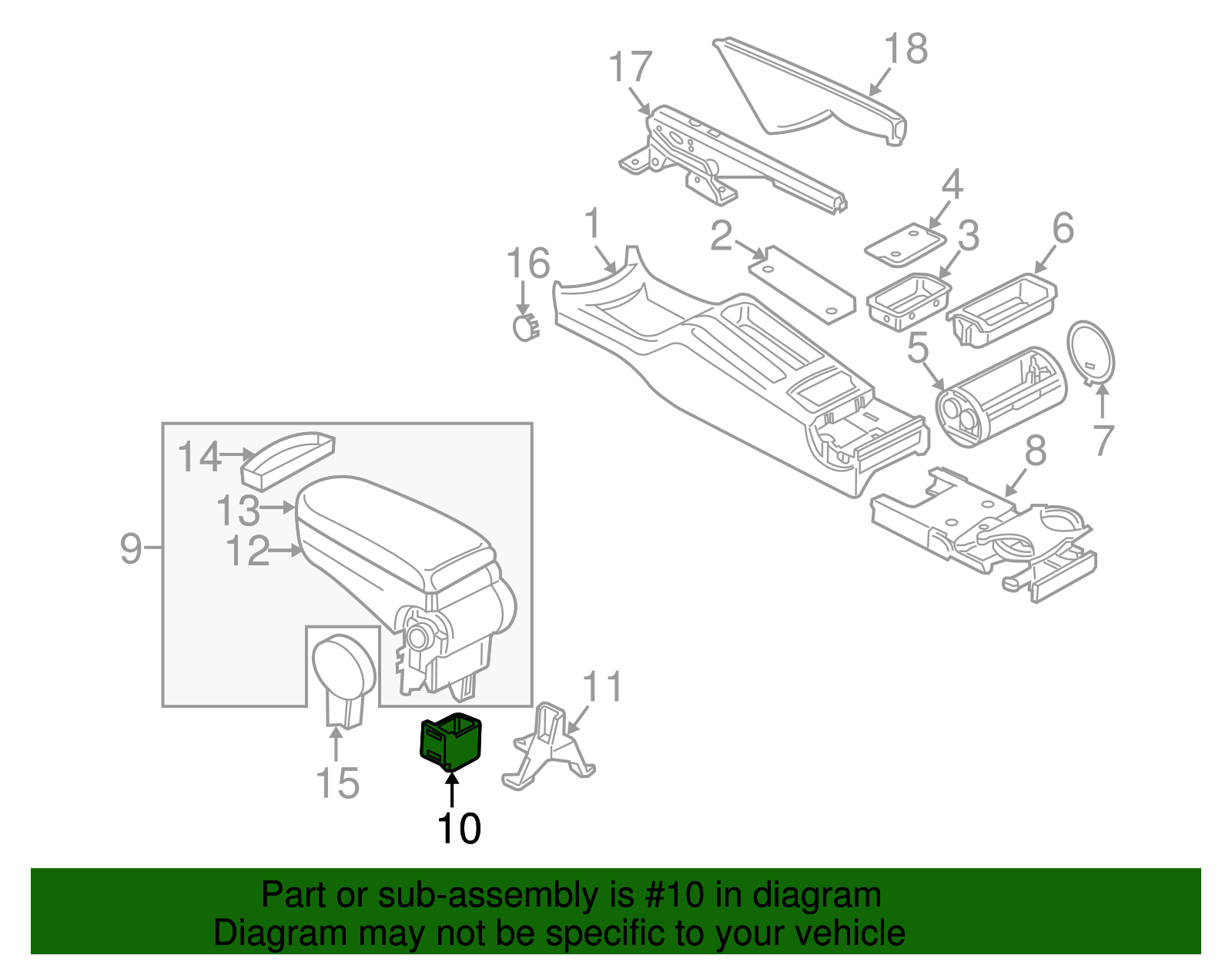Armrest Assembly Adapter - Volkswagen (1J0-864-079)