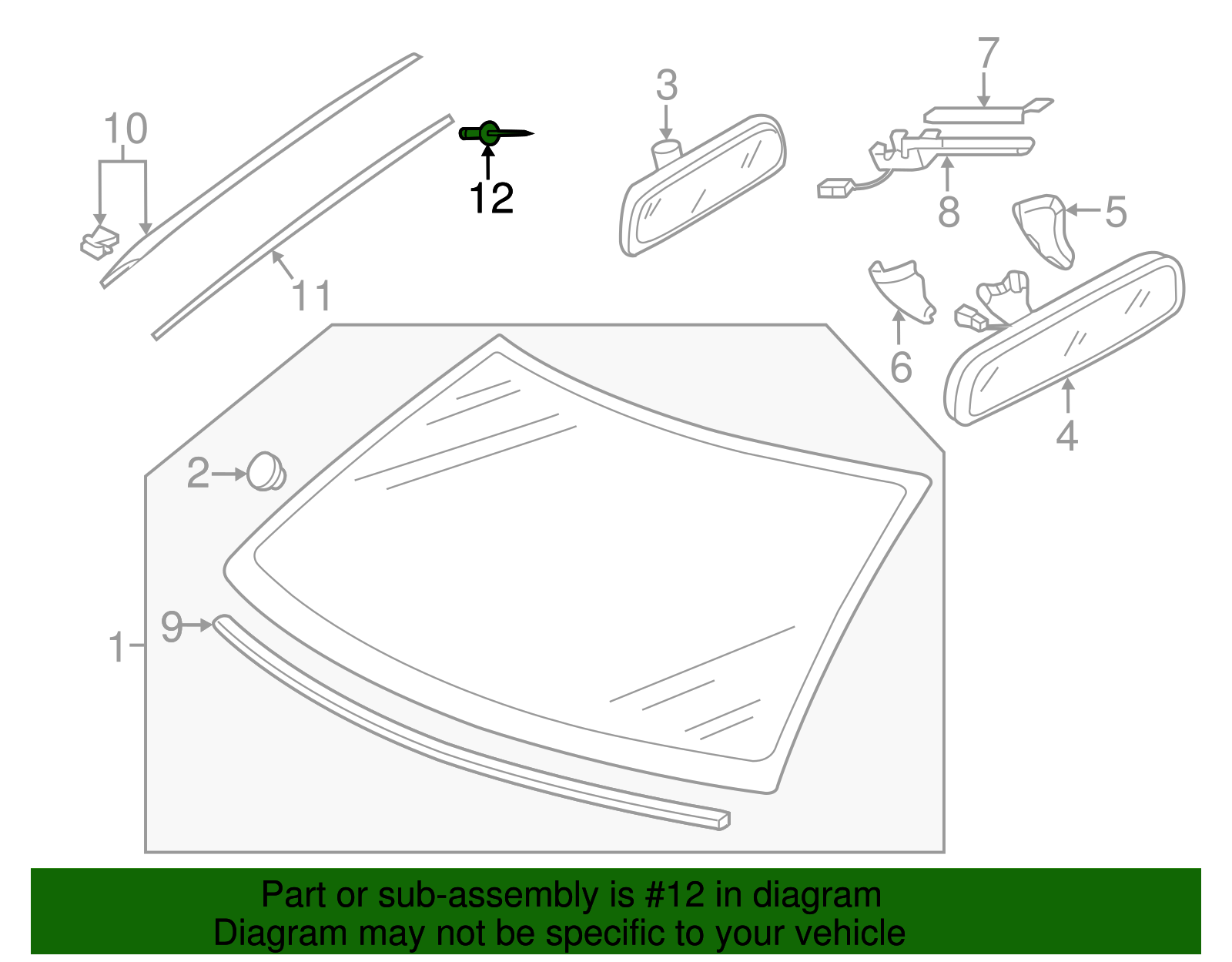 Roof Drip Molding Rivet - Volkswagen (N-907-878-02)