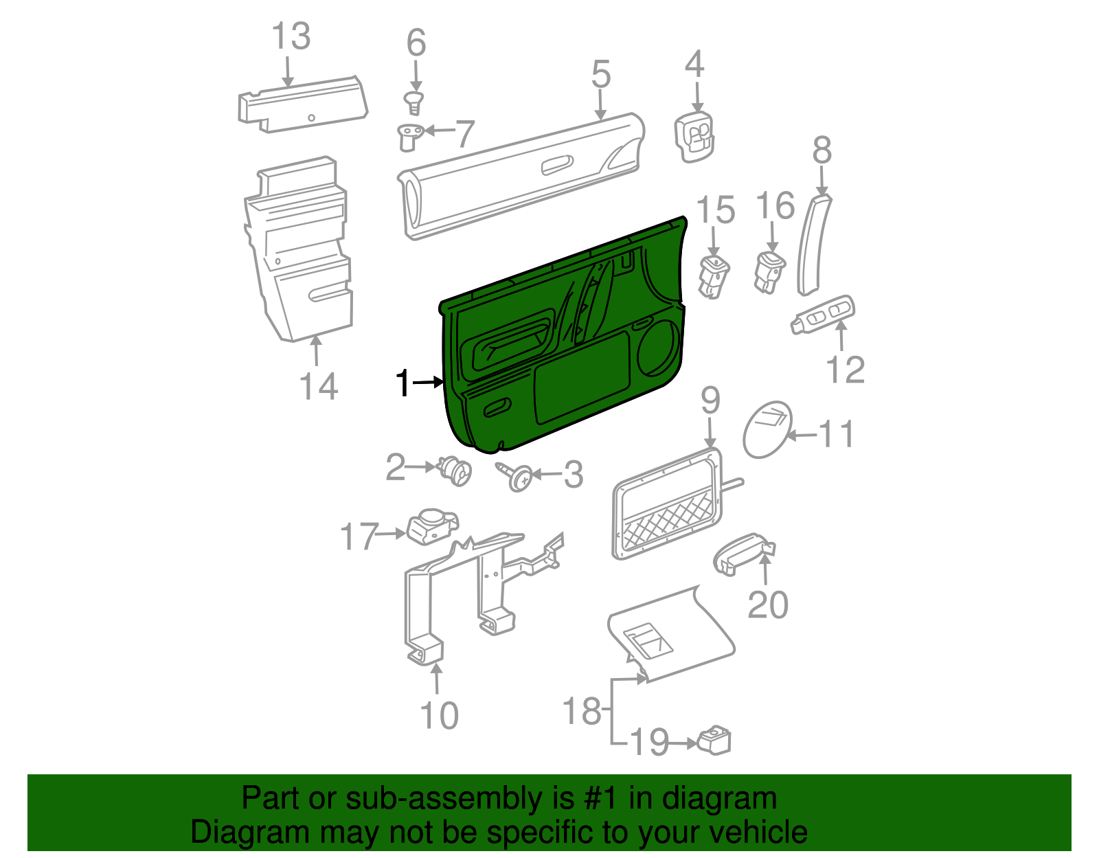 Door Trim Panel - Volkswagen (1C0-868-108-B-MBX)