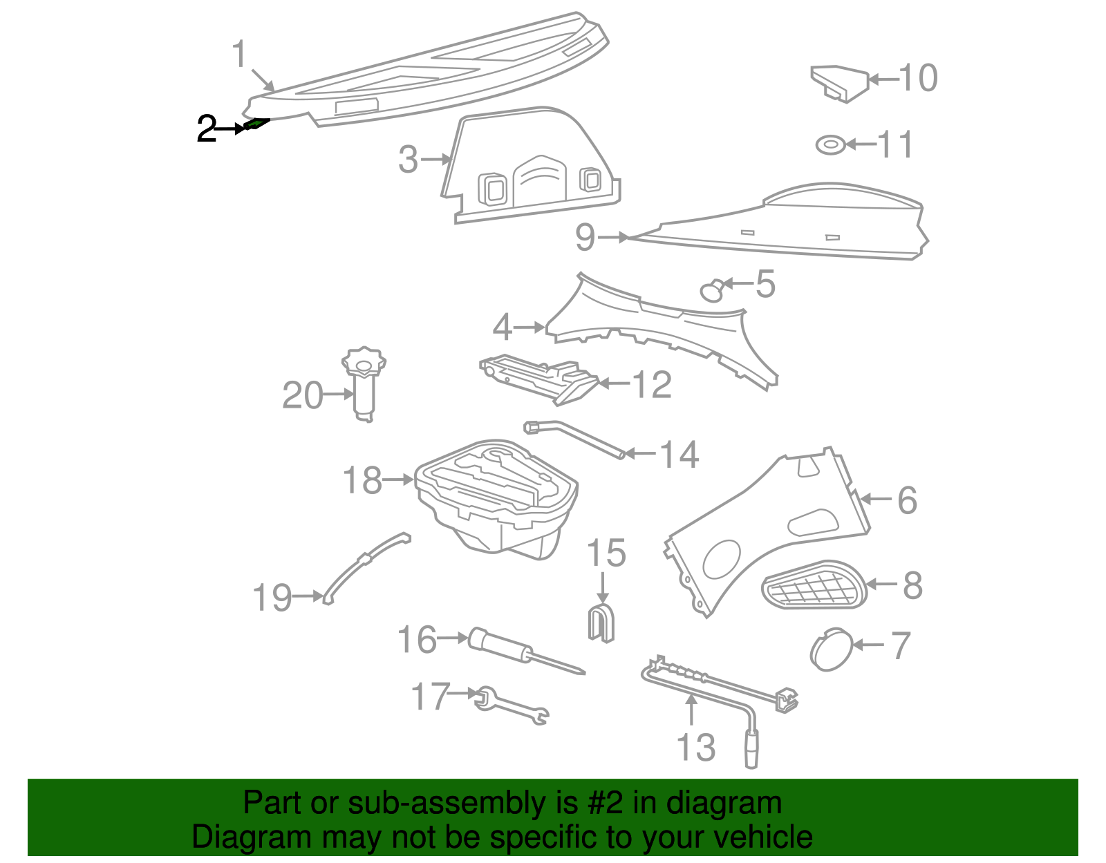 Pkg Tray Trim Bracket - Volkswagen (1C0-863-534-D)
