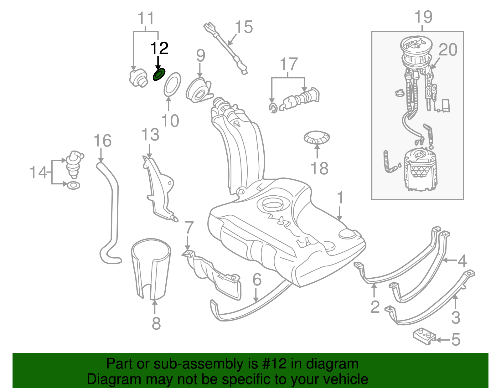 Cap Gasket - Volkswagen (191-201-557)