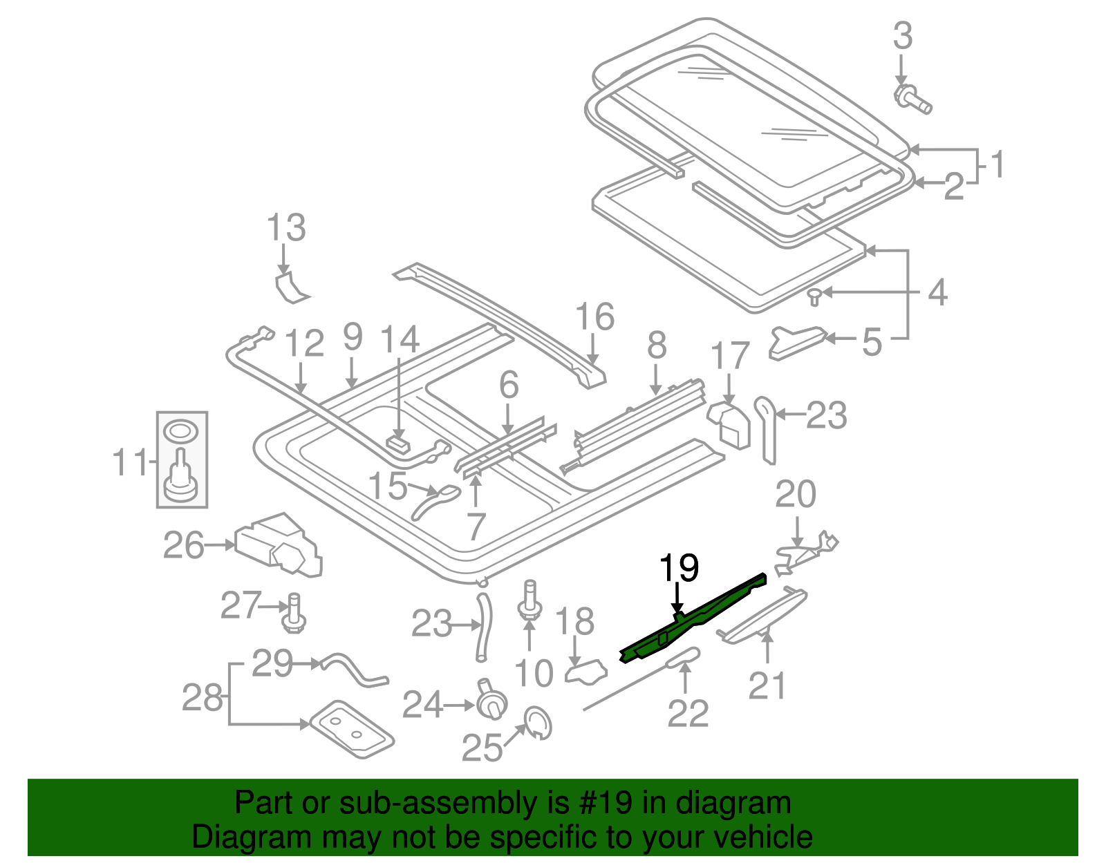 Sunroof Guide Jaw - Volkswagen (8D5-877-151-A)
