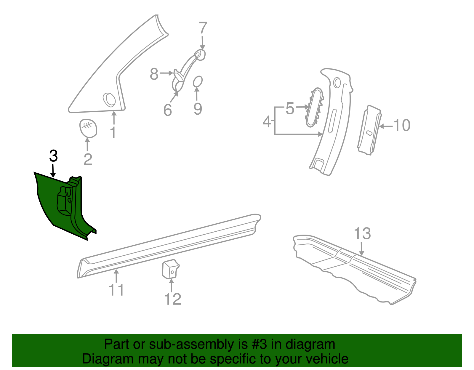 Kick Panel Trim - Volkswagen (1C1-863-483-B-B41)