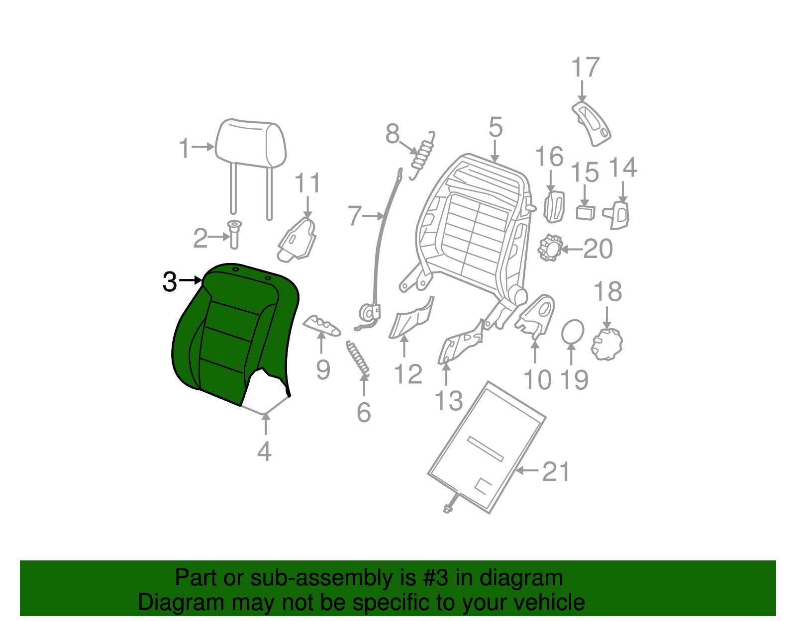 Seat Back Cover - Volkswagen (1C0-881-805-H-HES)