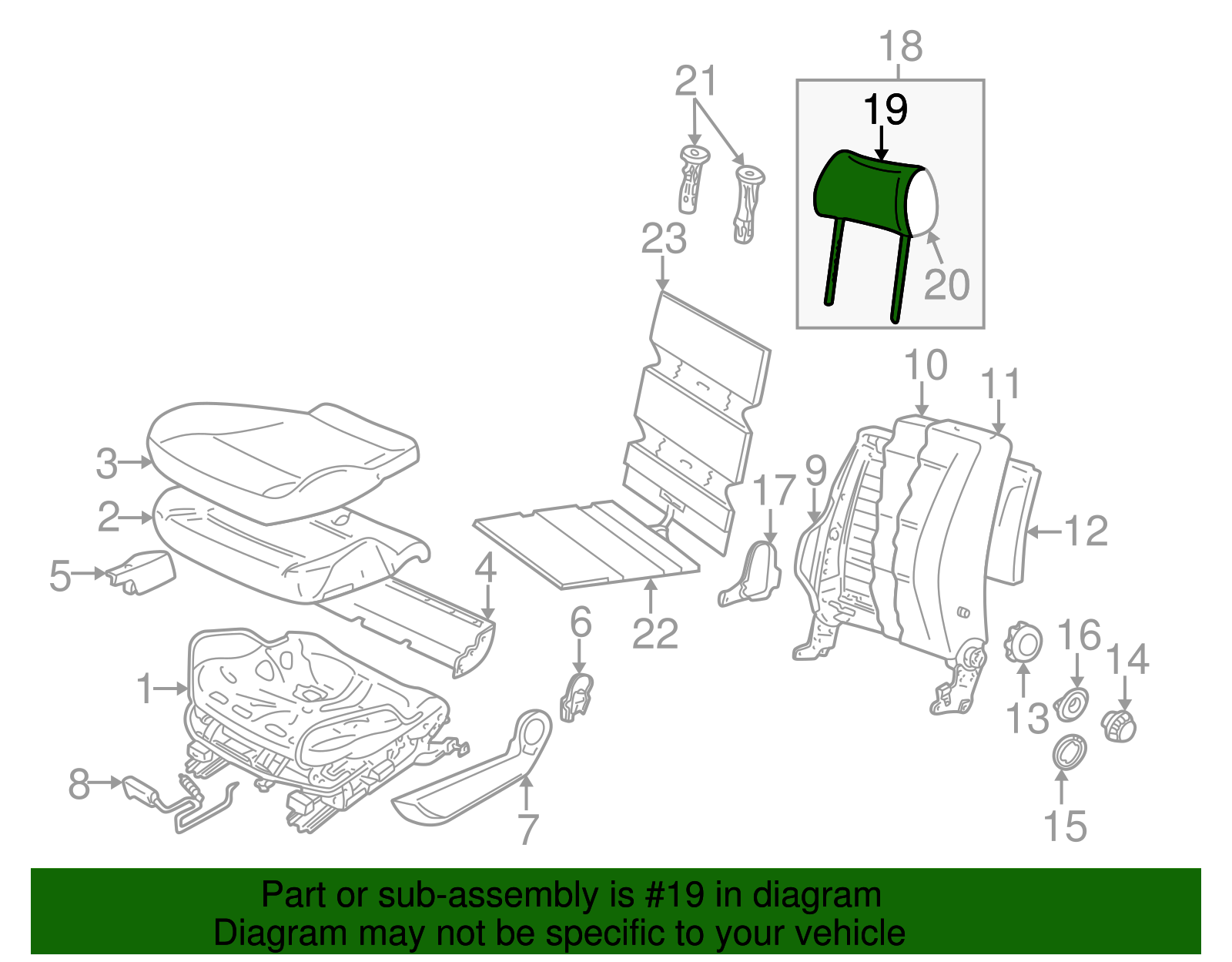 Headrest Pad - Volkswagen (1J0-881-905-E)