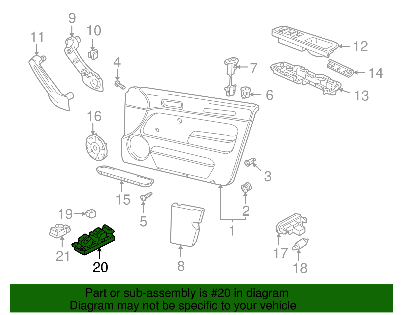 Window Switch - Volkswagen (1H0-959-855-01C)