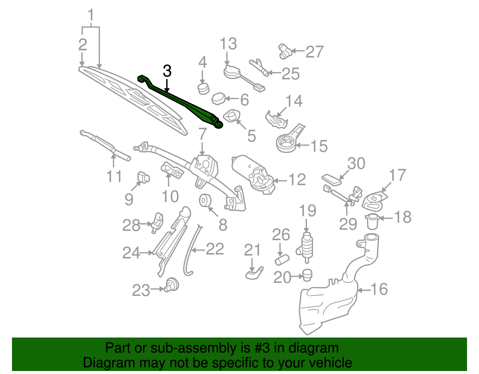 Wiper Arm - Volkswagen (1C1-955-409-B)