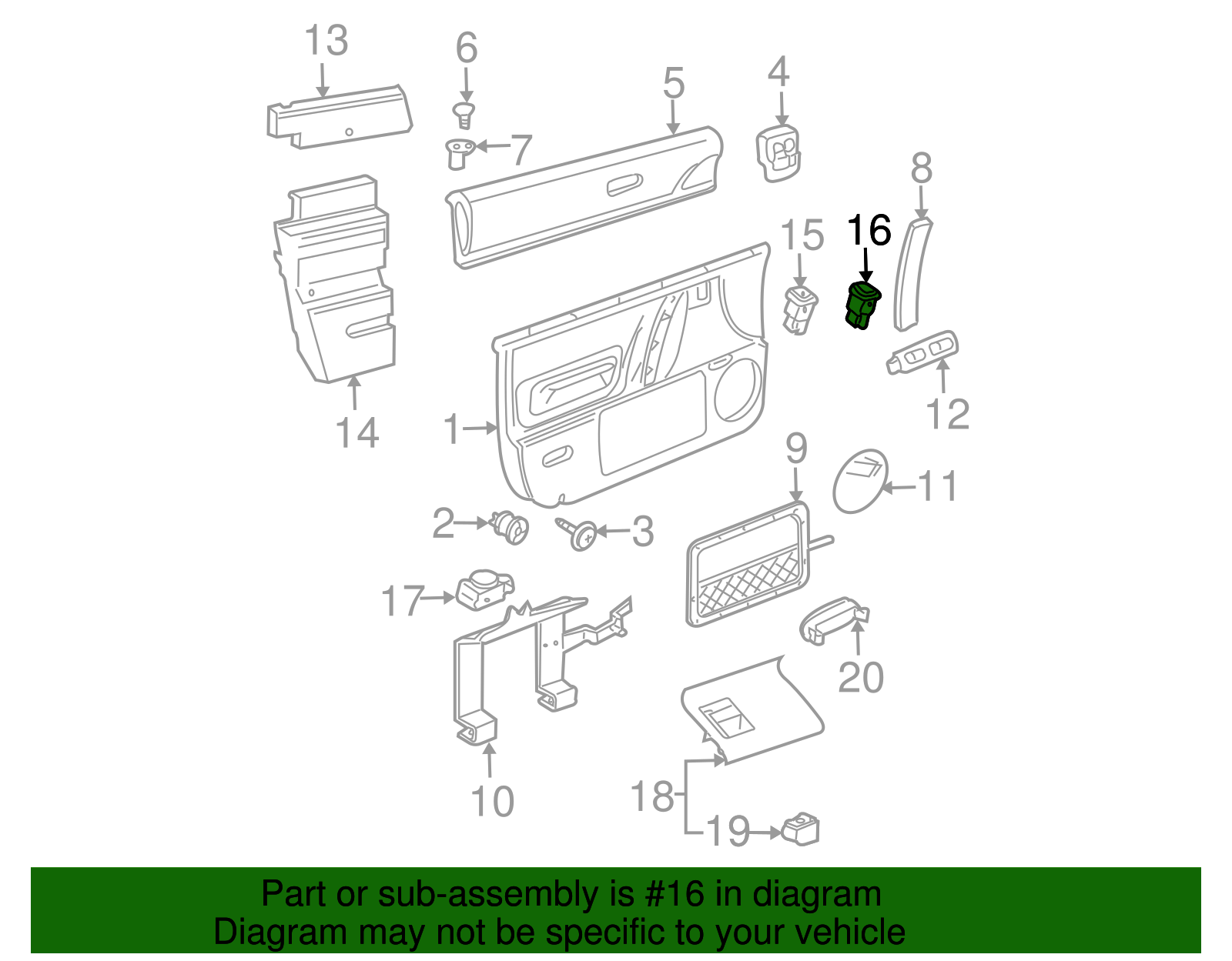 Lock Switch - Volkswagen (1C0-962-125-A-01C)