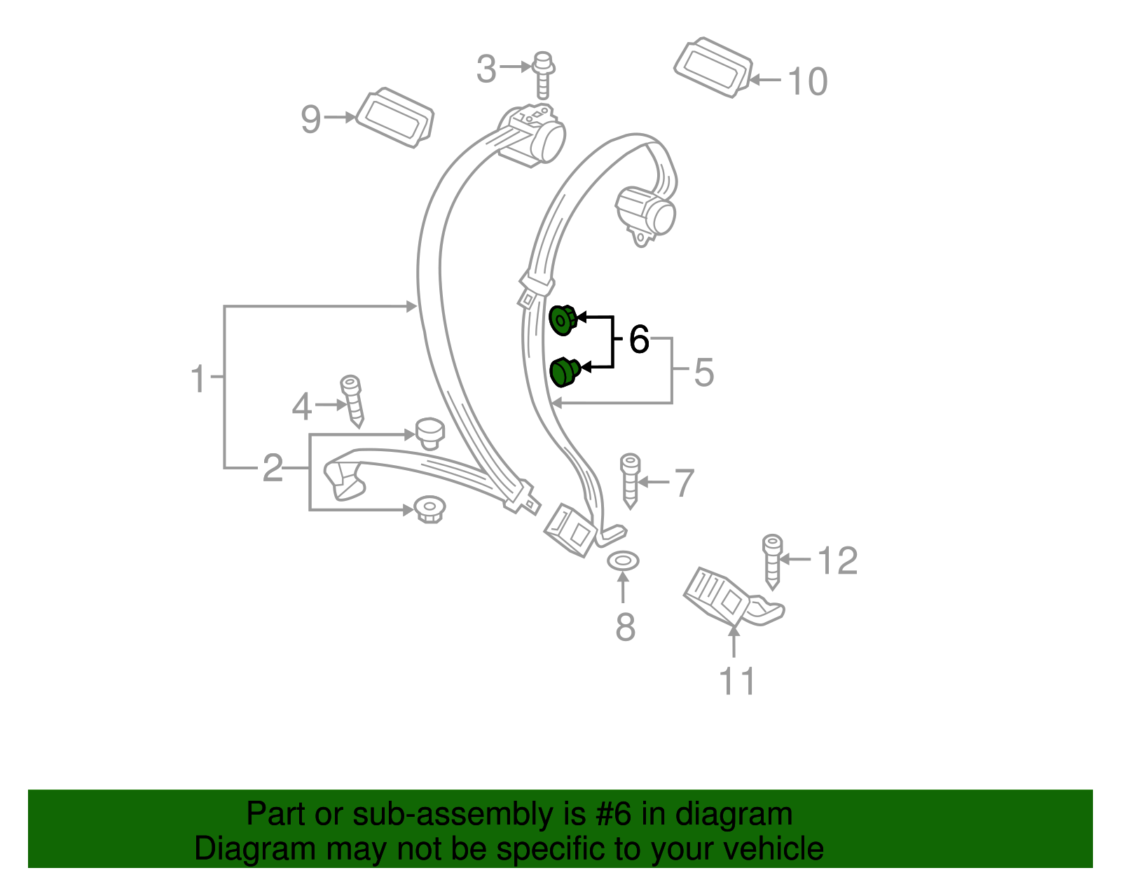 Seat Belt Assembly Button - Volkswagen (443-857-847-B-4PK)