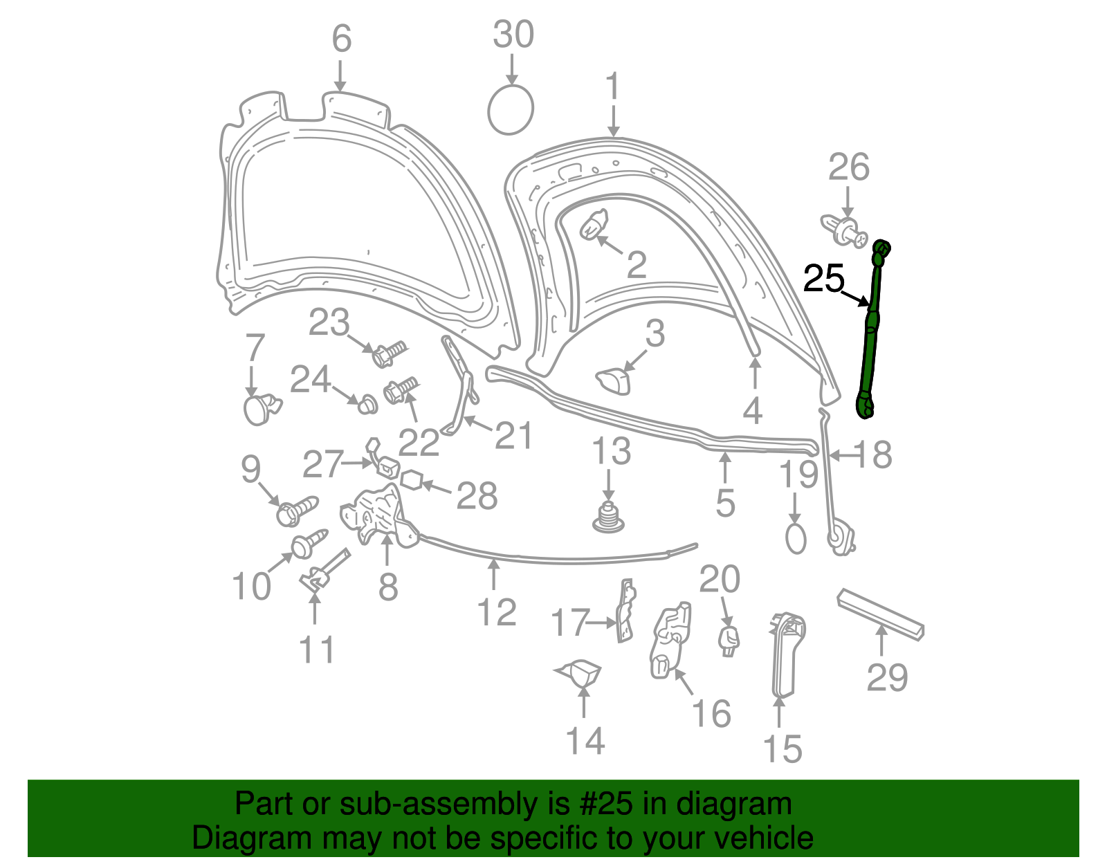Lift Cylinder - Volkswagen (1C0-823-359-E)