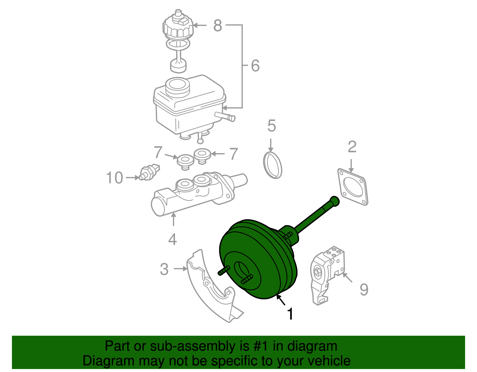 Power Brake Booster - Volkswagen (1J1-614-106-F)