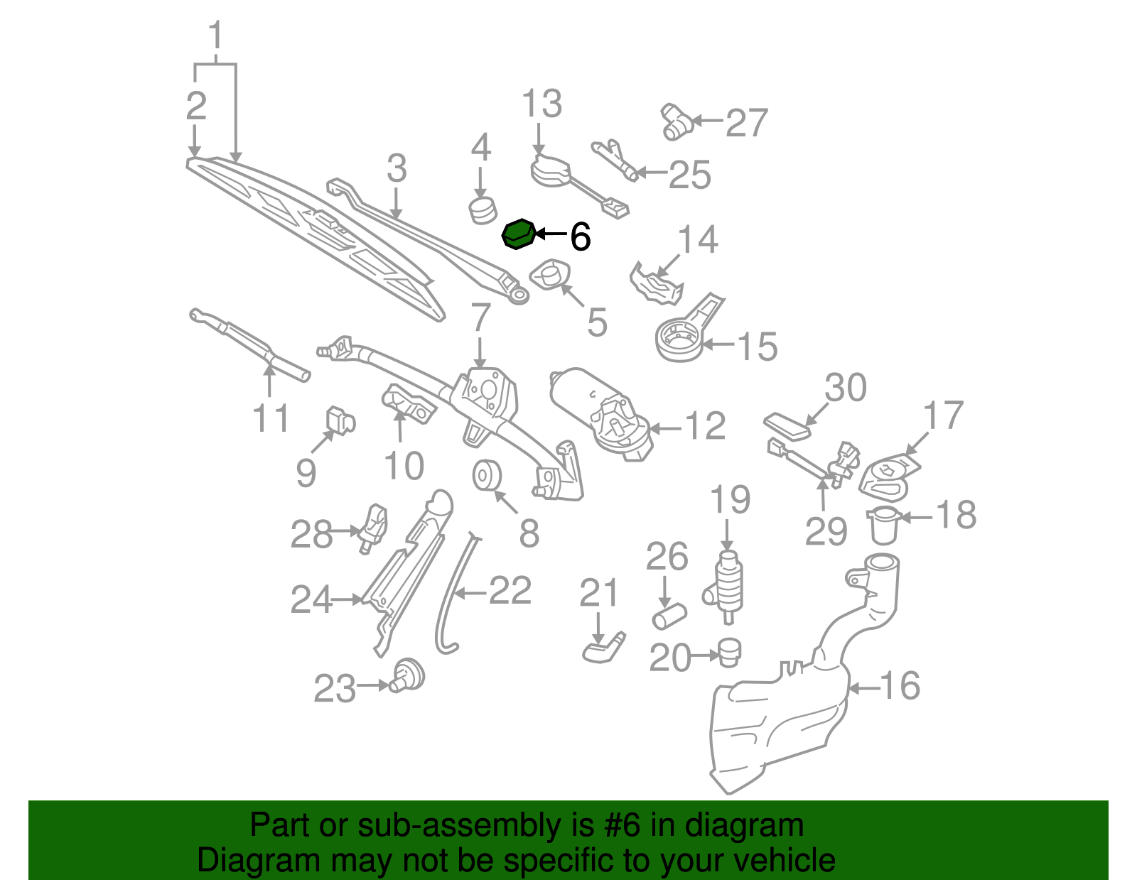 Wiper Arm Nut - Volkswagen (N-900-744-04)