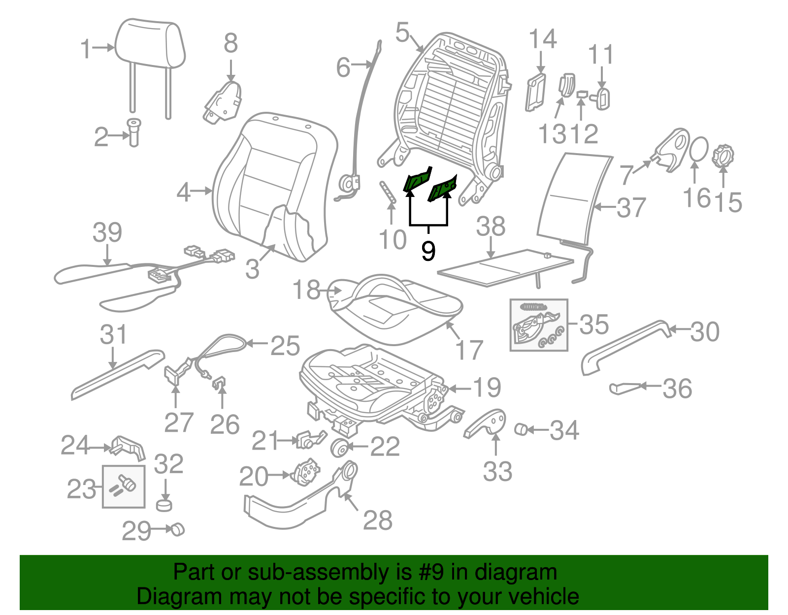 Recline Cover - Volkswagen (1C0-881-478-A-B41)
