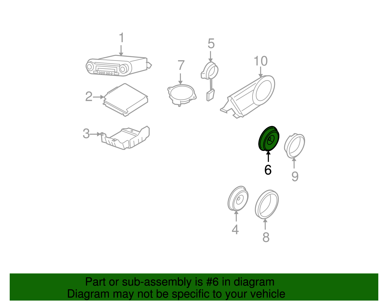 Rear Speaker - Volkswagen (5P0-035-411-A)