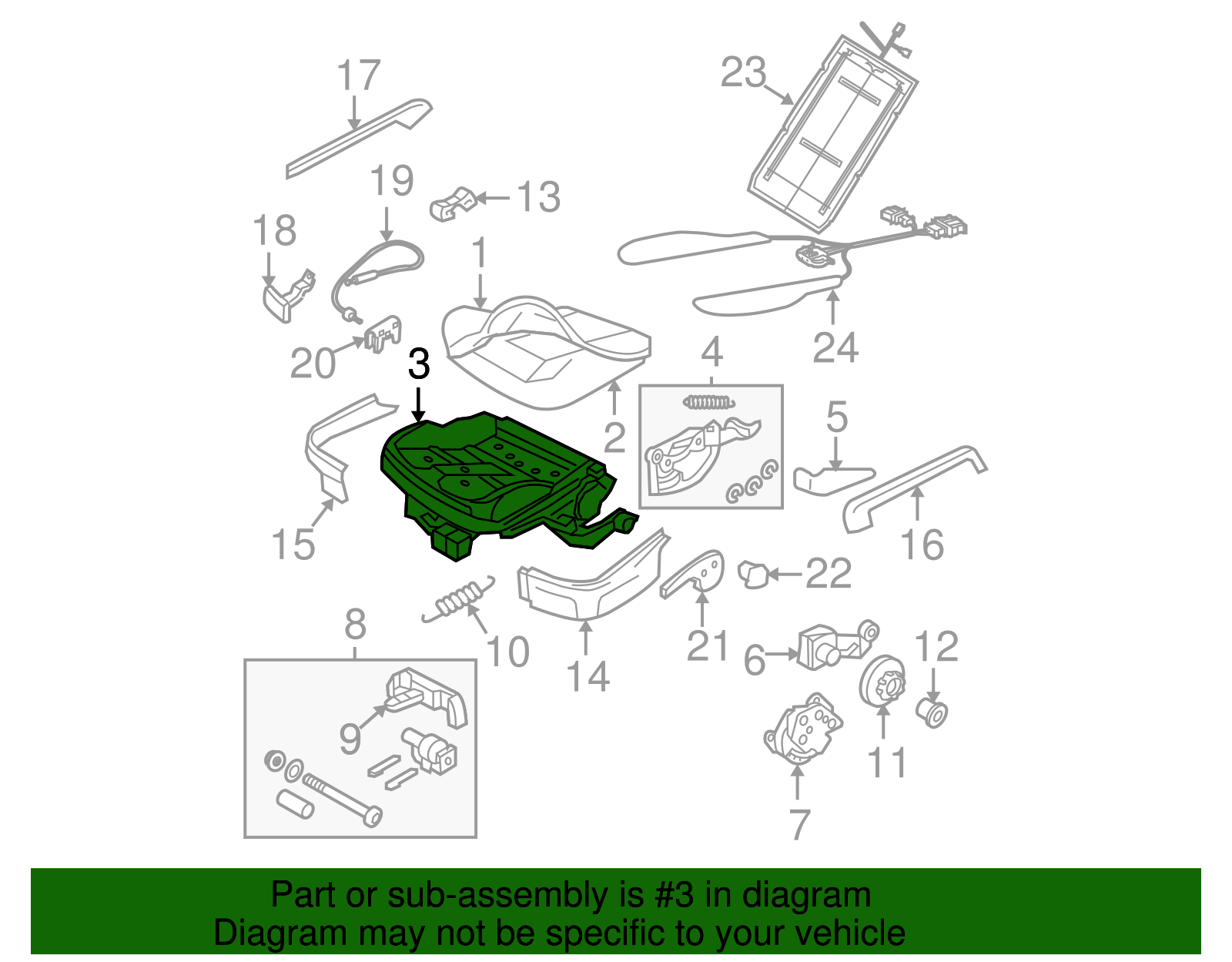 Seat Frame - Volkswagen (1C0-881-106-N)