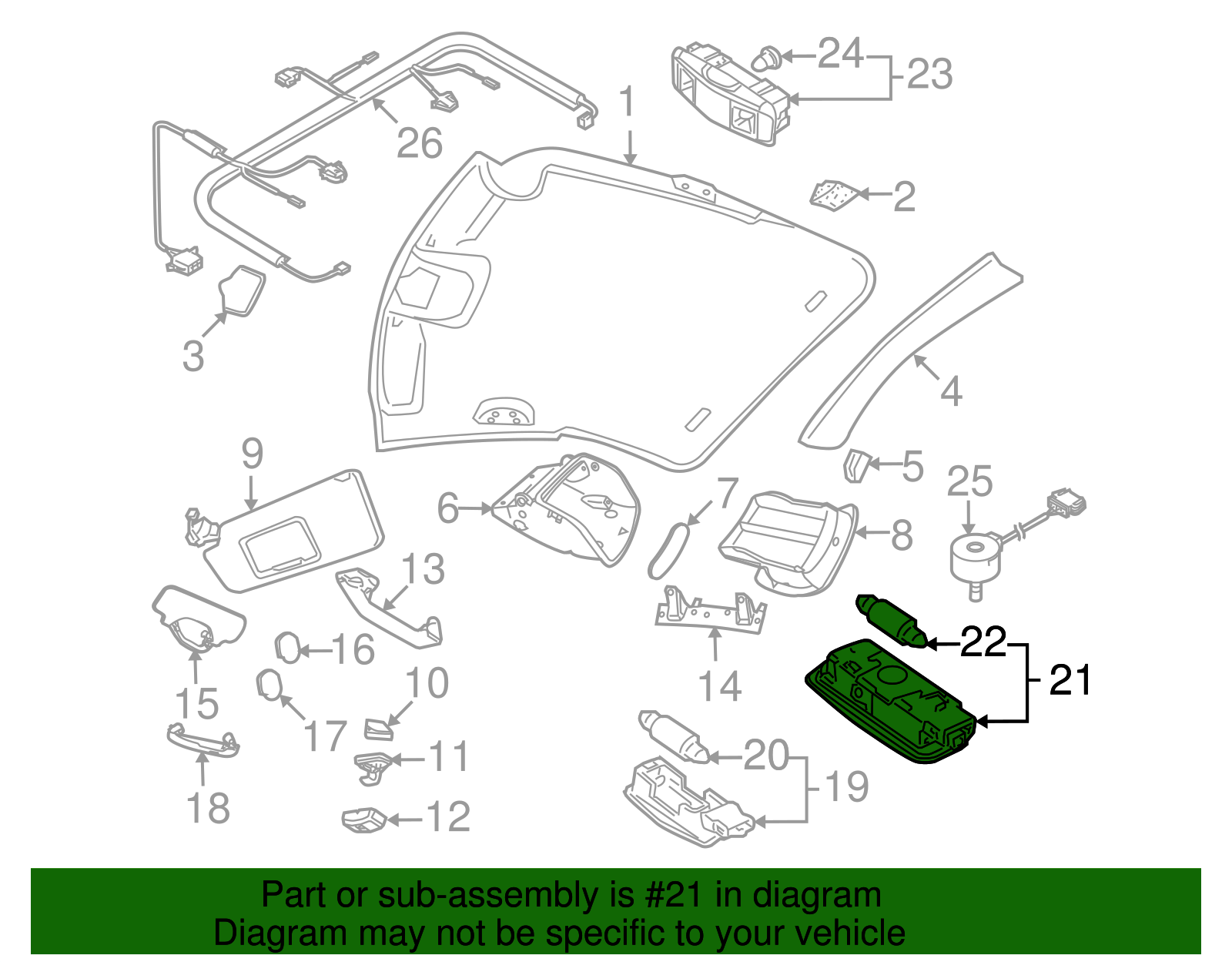 Interior Lamp - Volkswagen (3B0-947-291-B-95T)