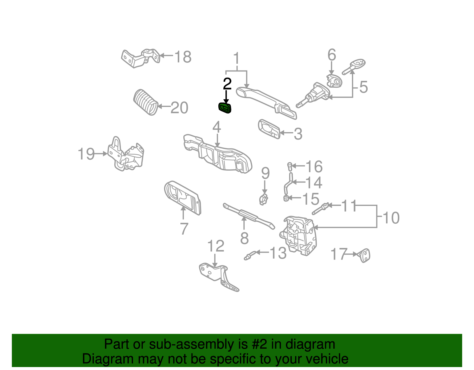 Handle, Outside Gasket - Volkswagen (3B0-837-209-A-9B9)