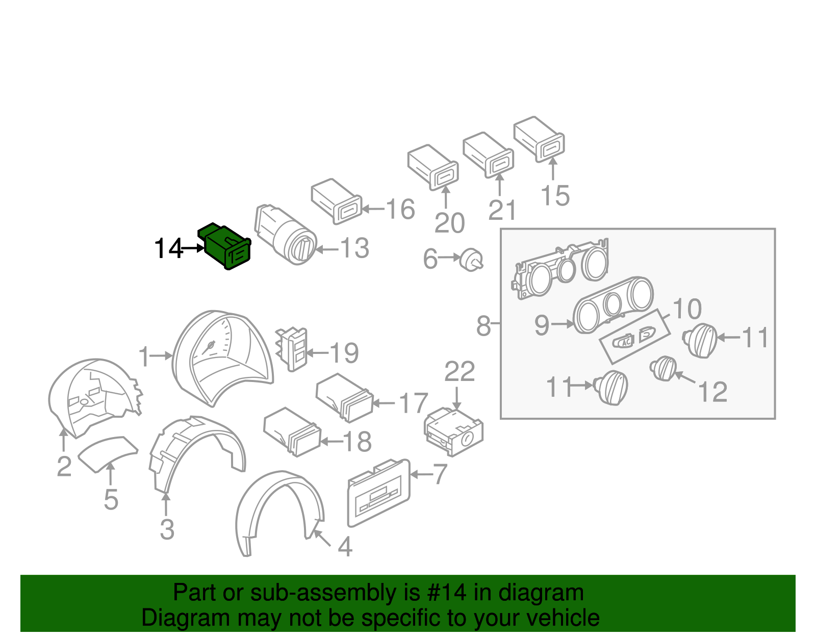 Instrument Light Rheostat - Volkswagen (1J0-941-333-B-01C)