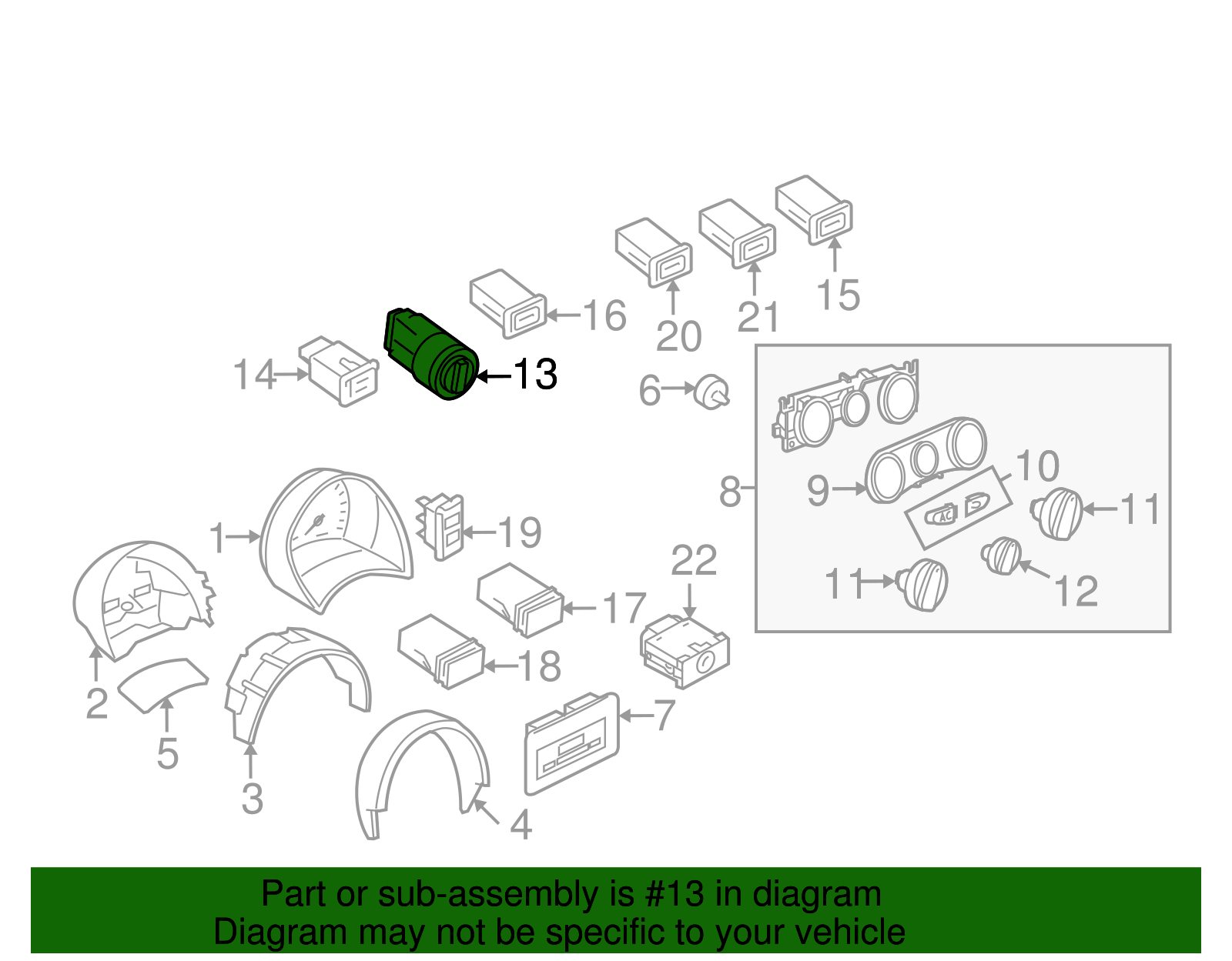 Headlamp Switch - Volkswagen (1C0-941-531-B-20H)