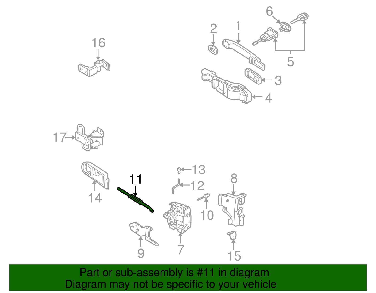 Lock Cable - Volkswagen (3U0-837-085)