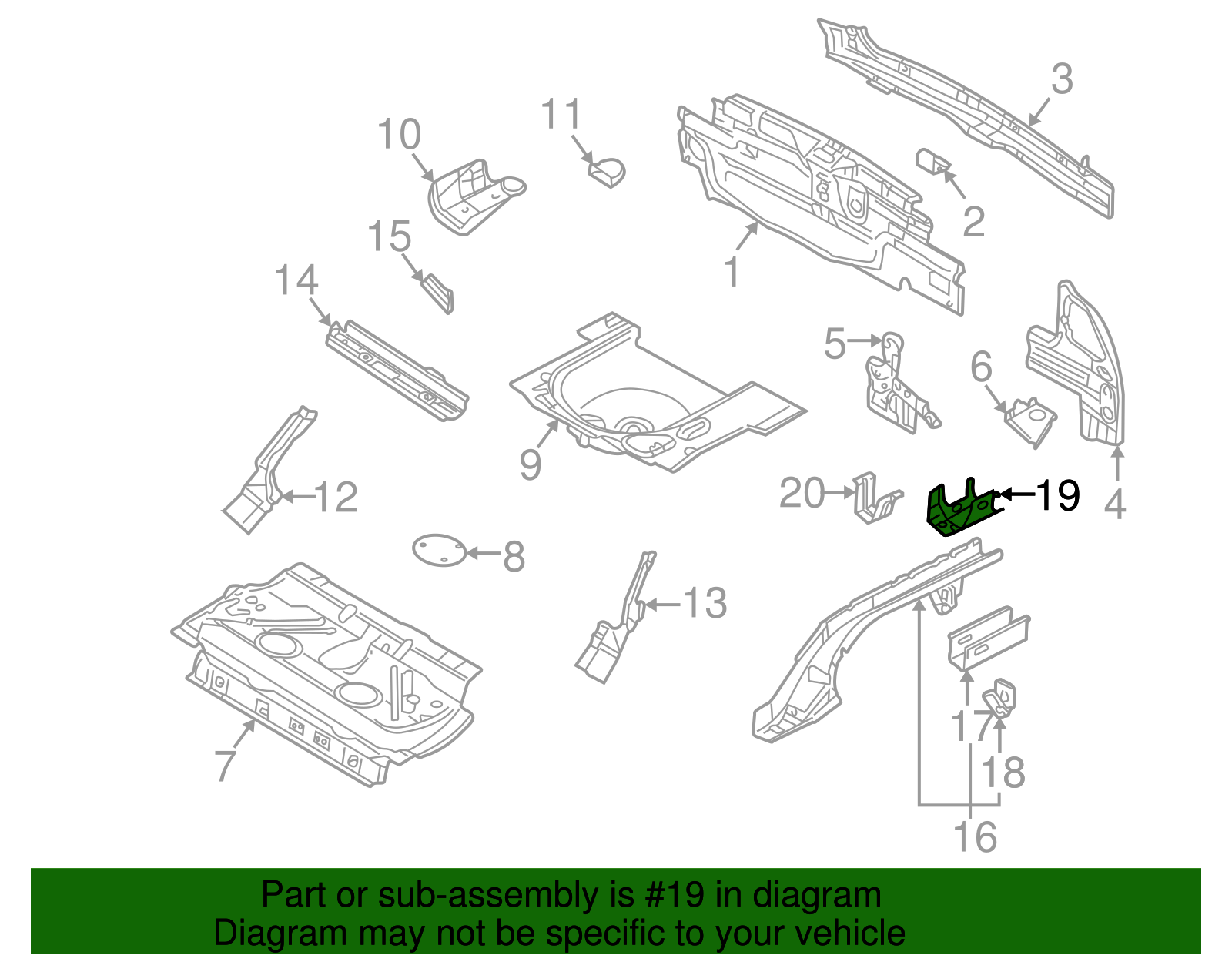 Muffler Bracket - Volkswagen (1J0-803-545)