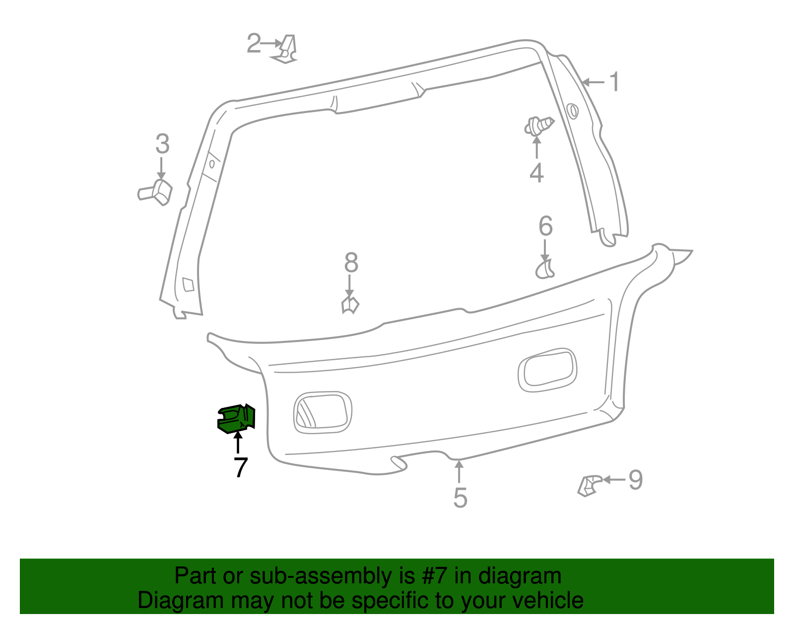 Lift-Gate Trim Cover Clip - Volkswagen (3B9-867-289)