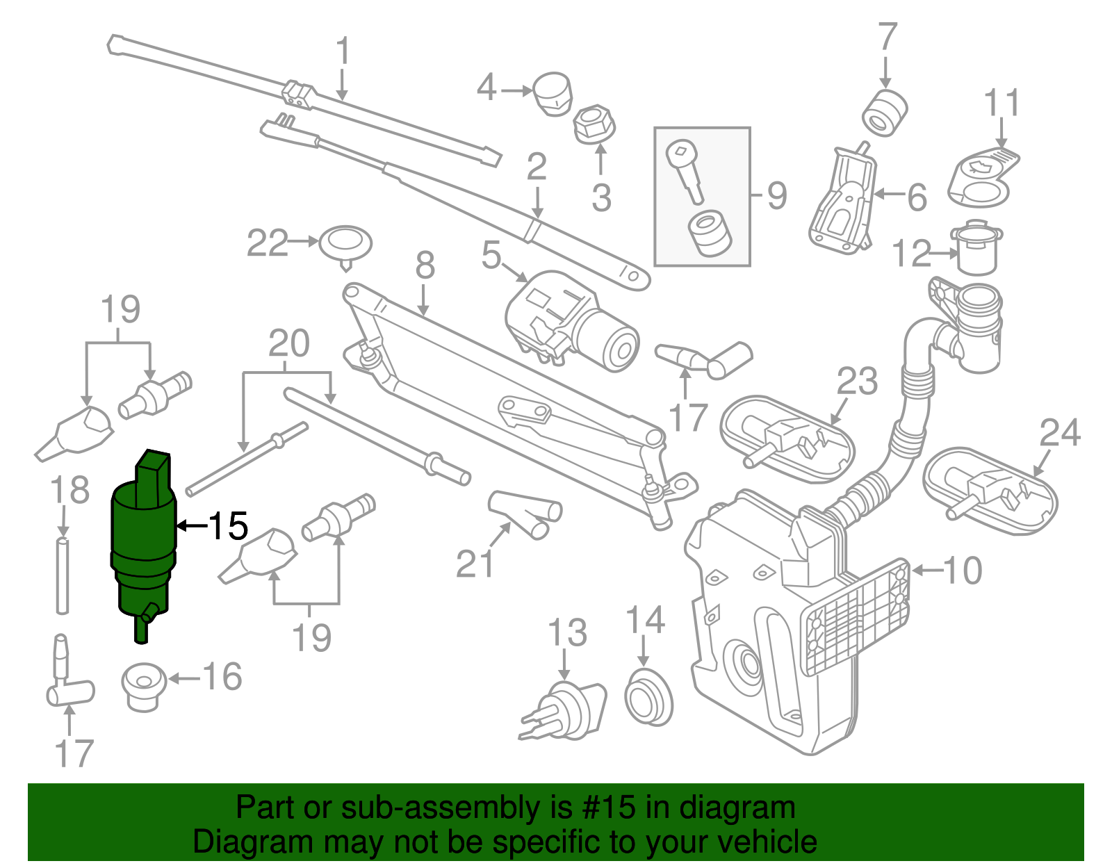 Washer Pump - Volkswagen (1K5-955-651)