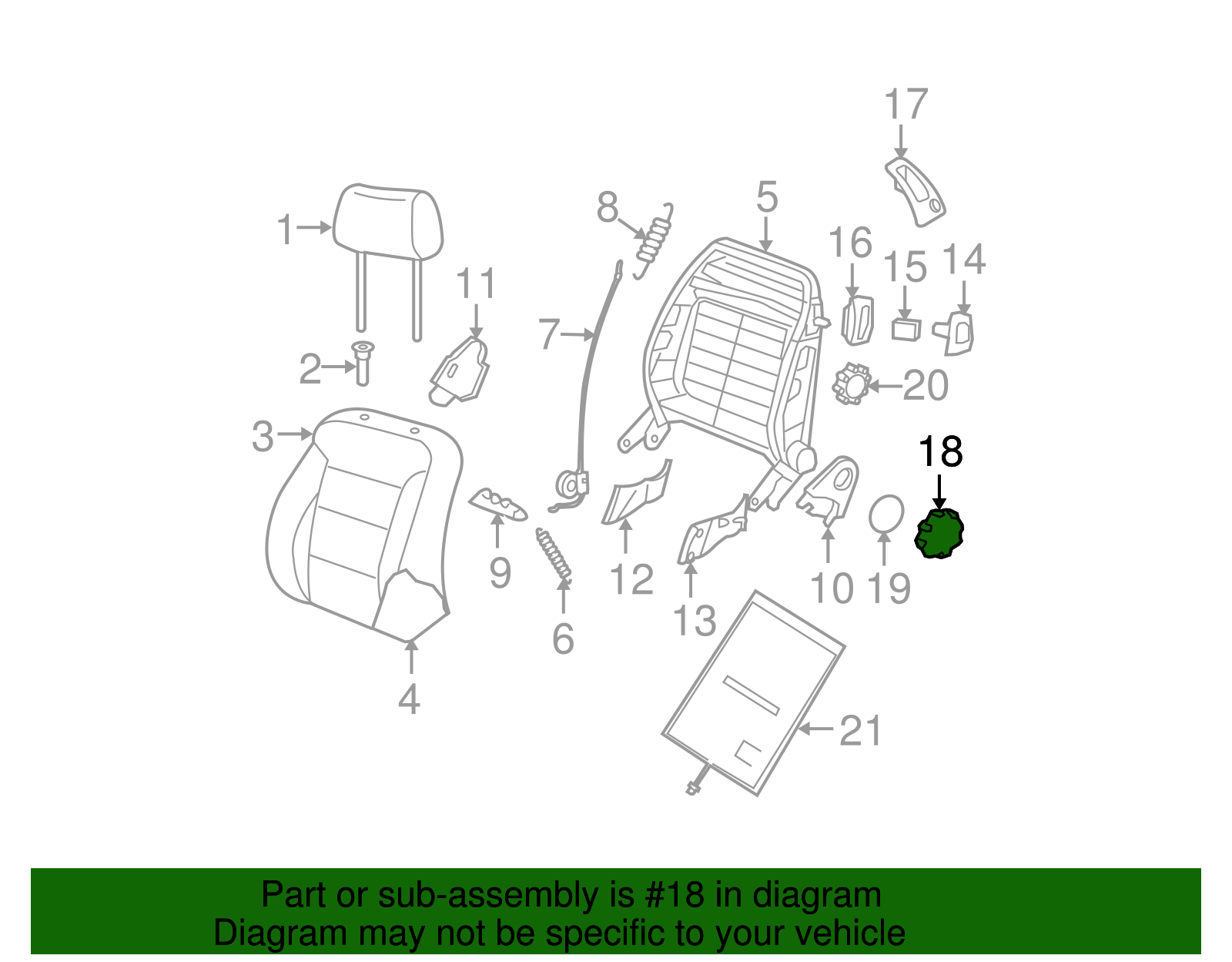 Recline Knob - Volkswagen (6R0-881-671-D-U71)