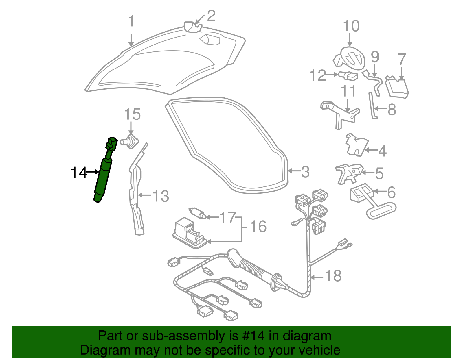 Lift-Gate Lift Support - Volkswagen (1C0-827-550-E)