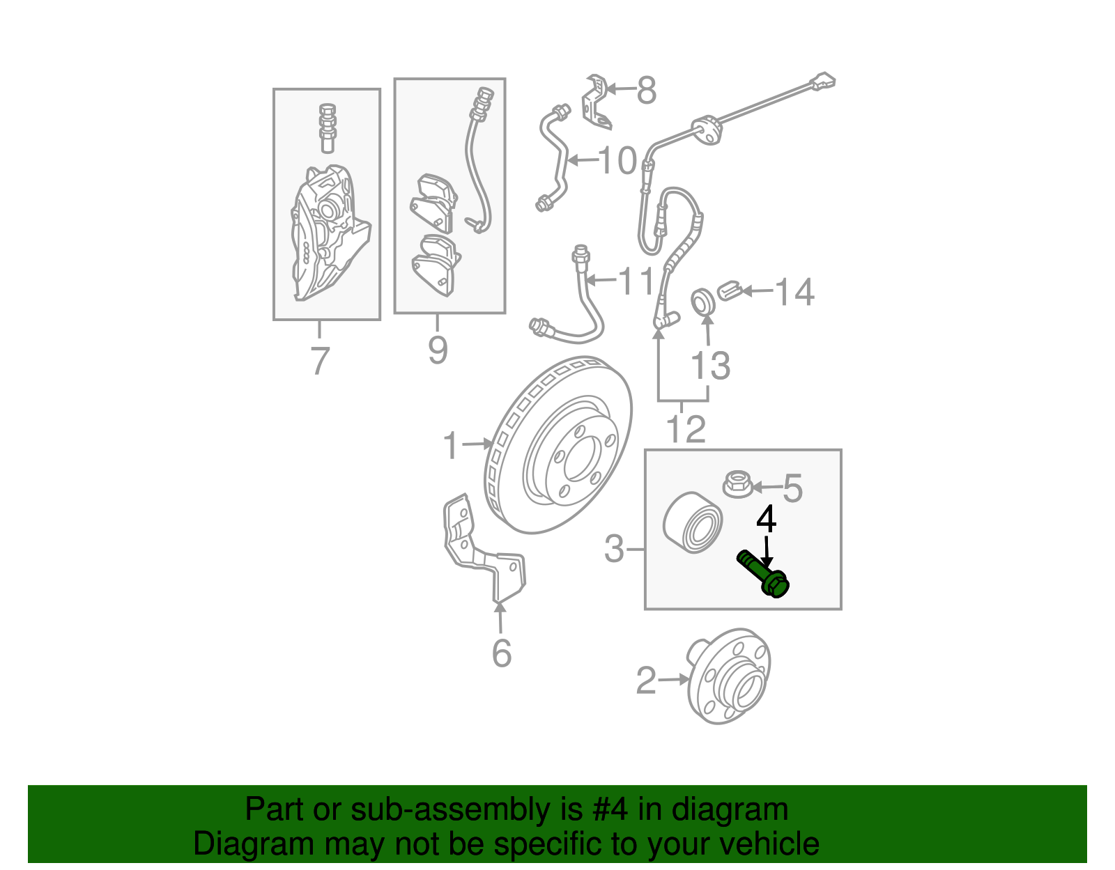 Bearing Assembly Bolt - Volkswagen (4B0-407-643-A)