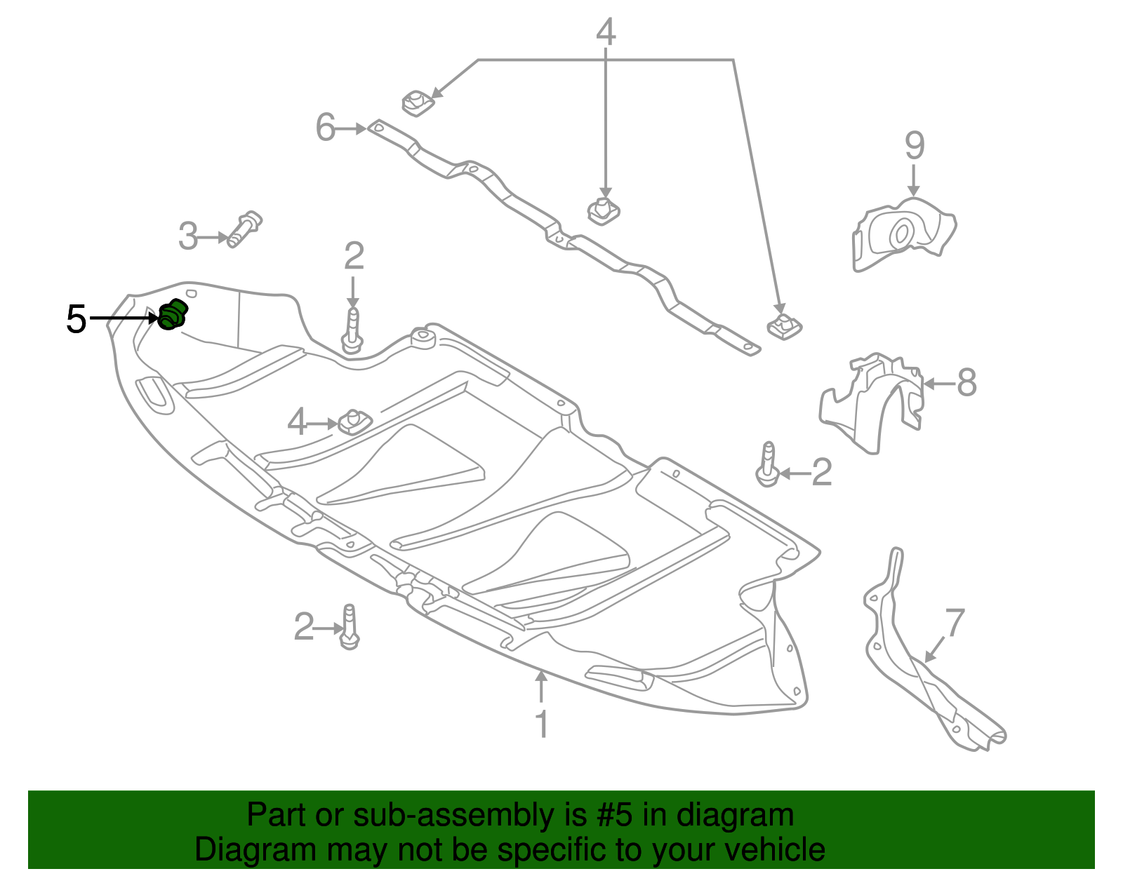 Front Deflector Nut - Volkswagen (4A0-805-163)