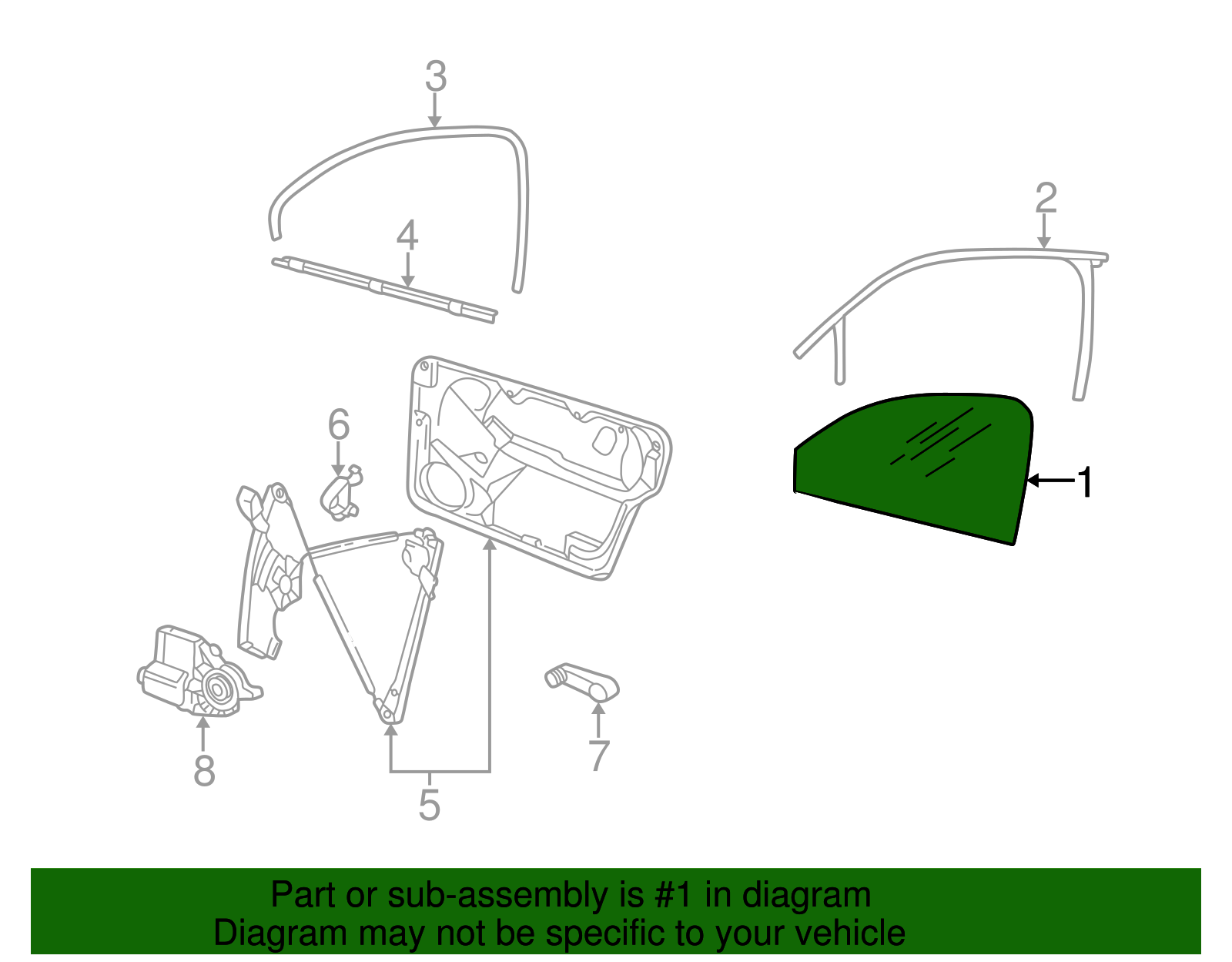 Door Glass - Volkswagen (1C0-845-202-D)