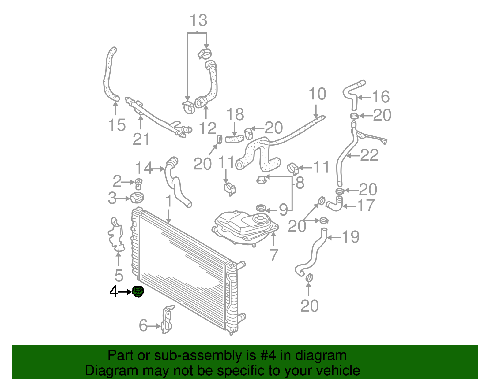 Radiator Insulator - Volkswagen (8D0-121-275)