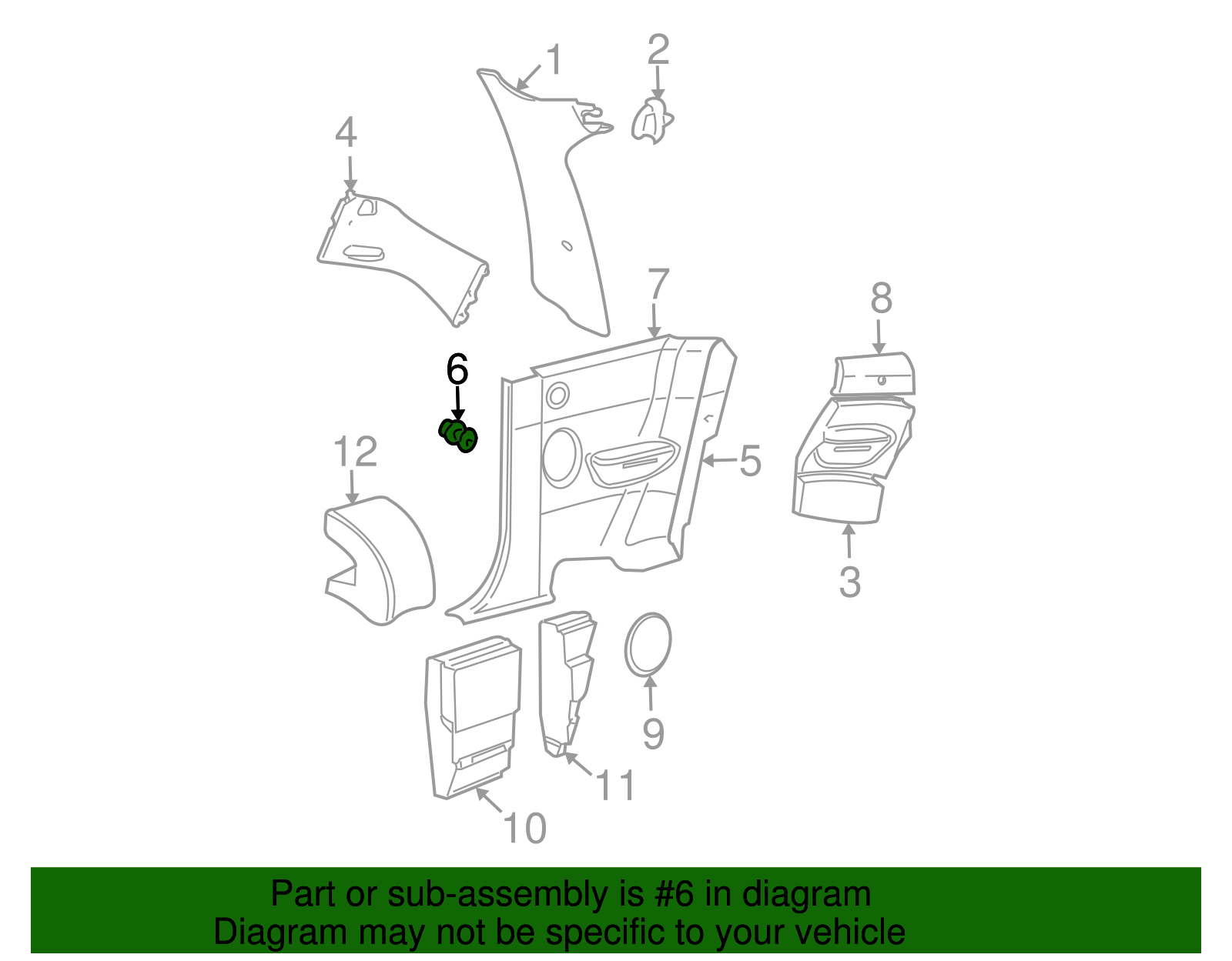 Lower Quarter Trim Clip - Volkswagen (1C0-867-299)