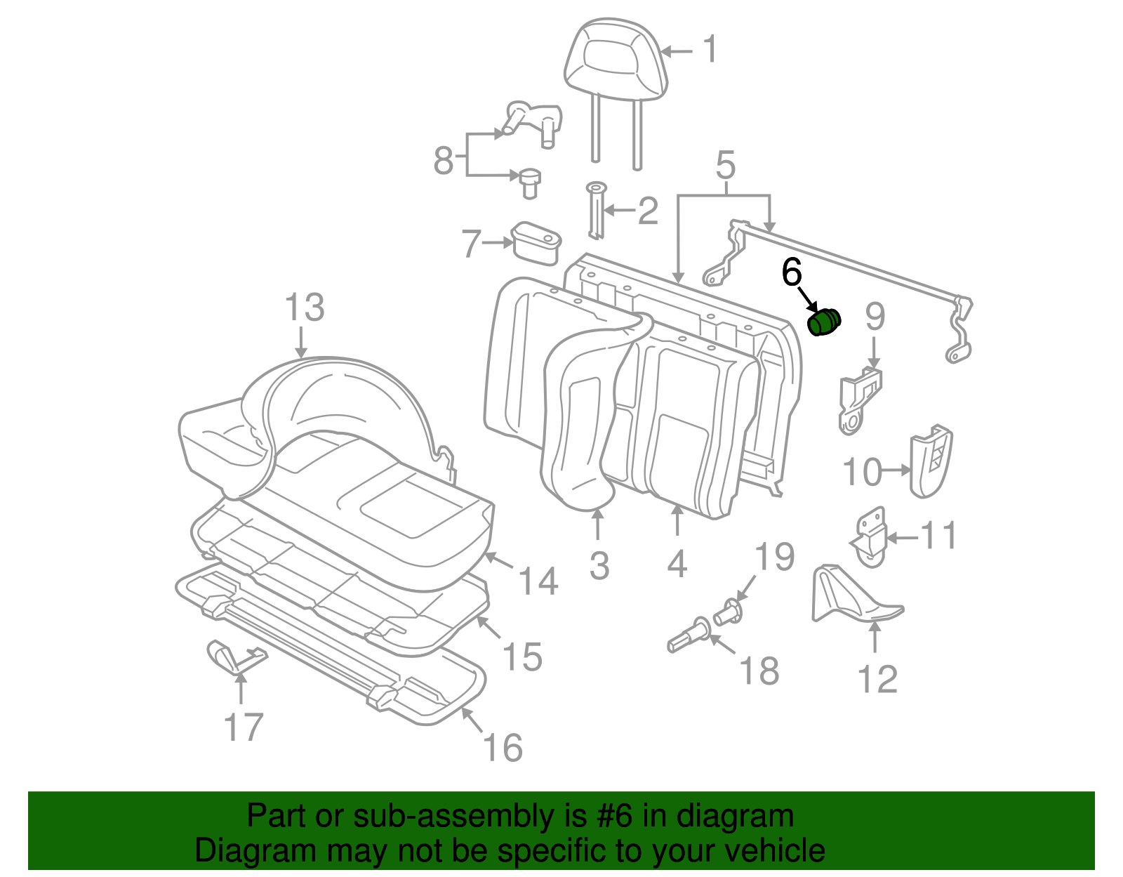 Seat Back Frame Bumper - Volkswagen (1C0-823-499-A)