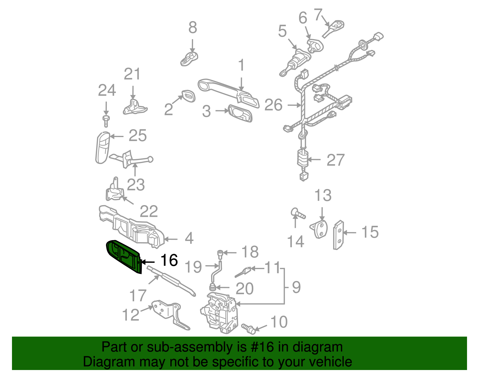Handle, Inside - Volkswagen (1C1-837-114-M-1QA)