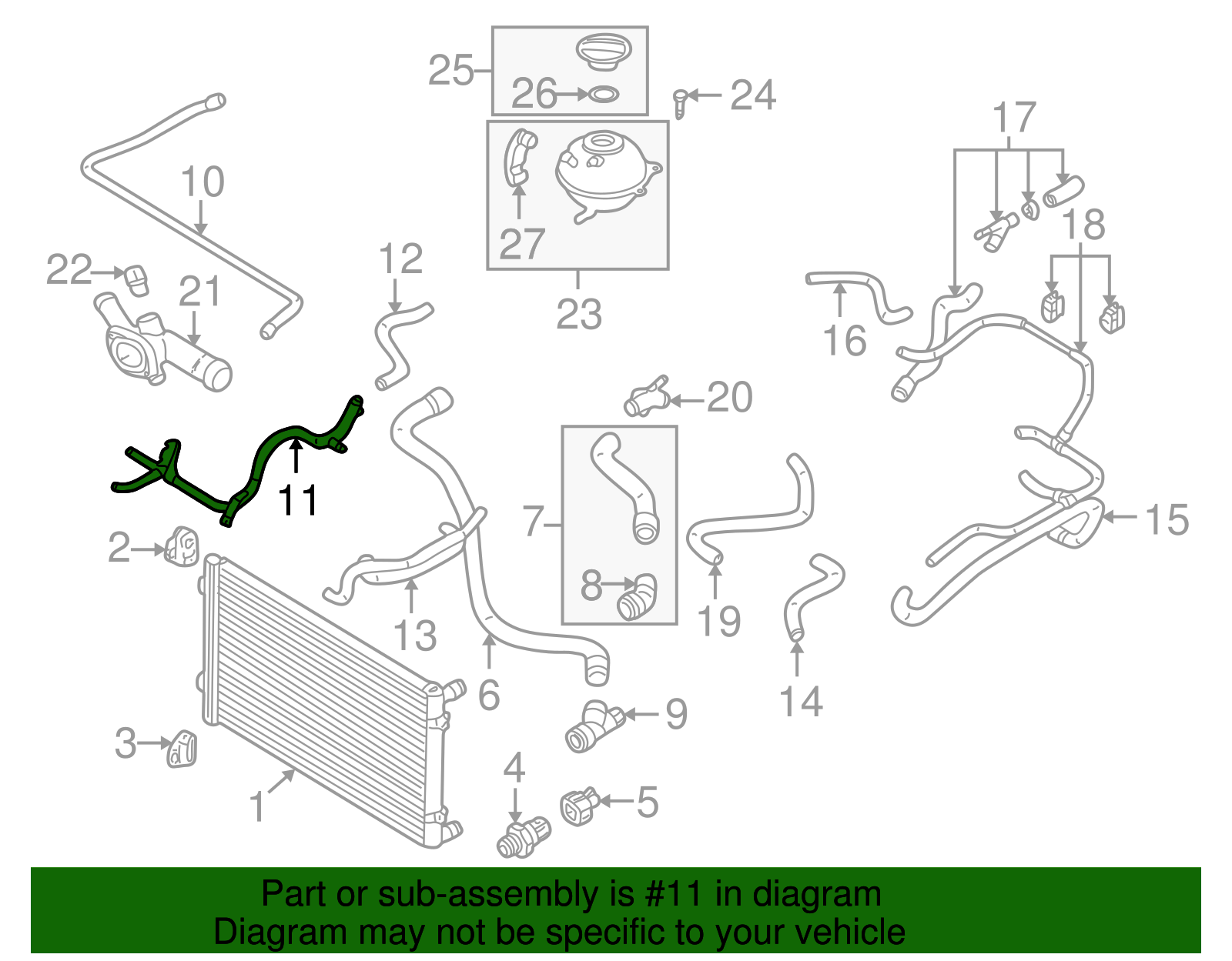 Water Pipe - Volkswagen (06A-121-065-AR)