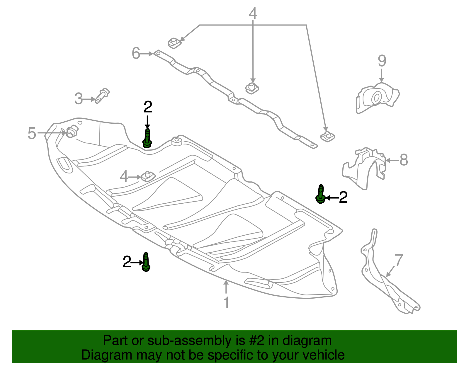 Front Deflector Pin - Volkswagen (8D0-805-121)