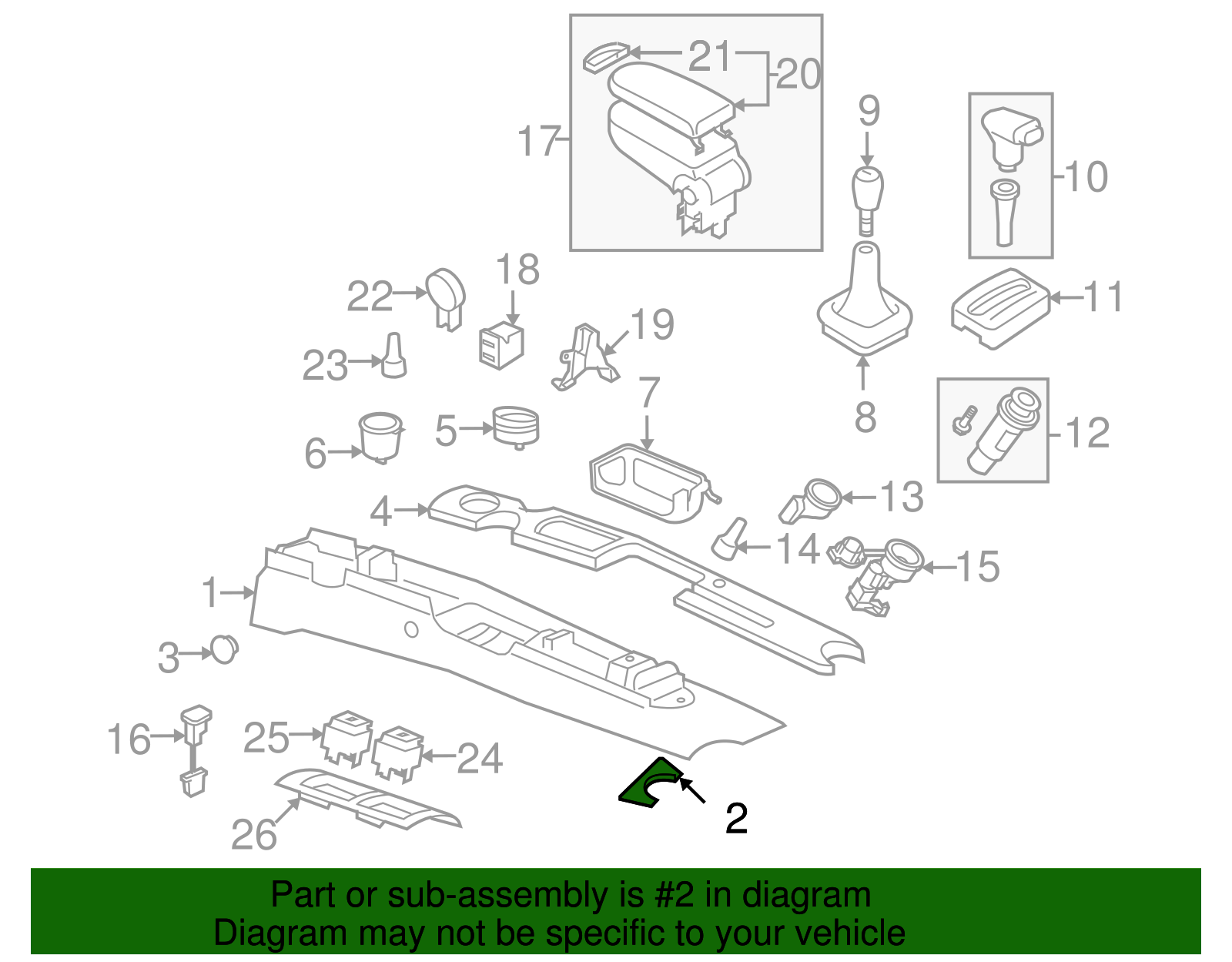 Console Body Rear Bracket - Volkswagen (1C0-864-139-B)