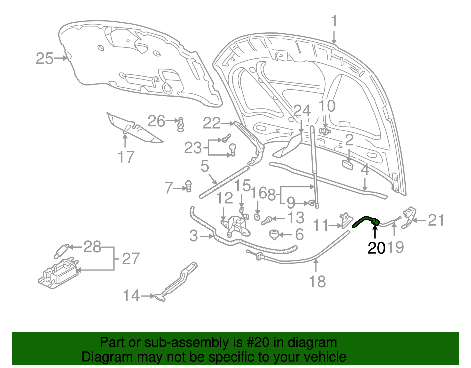 Release Cable Grommet - Volkswagen (8D0-823-591-A)
