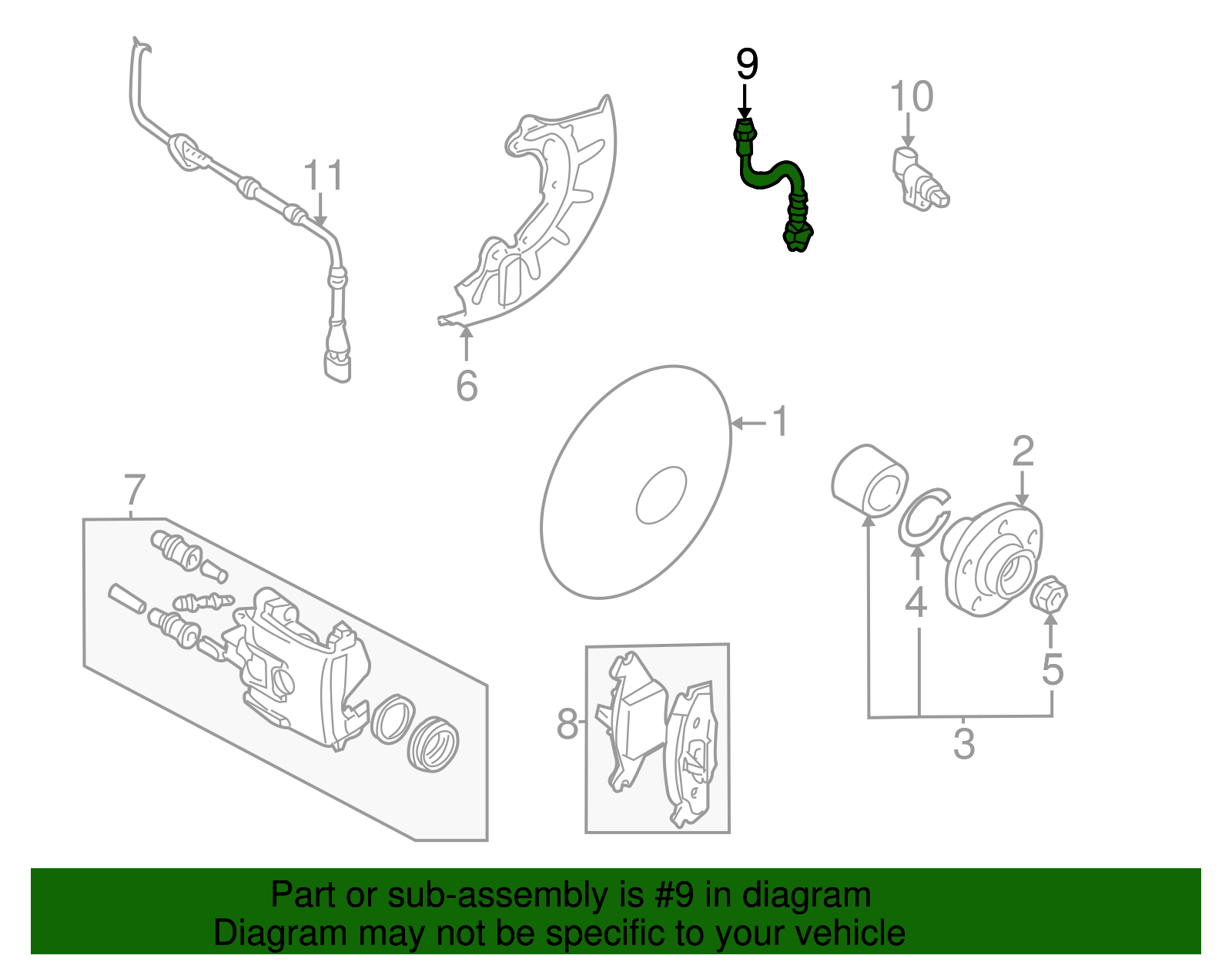 Brake Hose - Volkswagen (1J0-611-701-N)