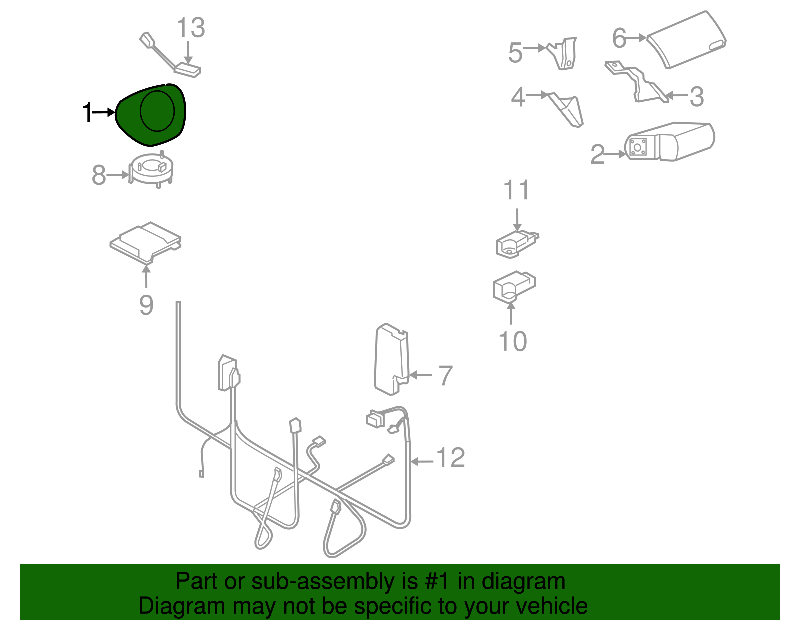 Driver Air Bag - Volkswagen (1C0-880-201-M-4EC)