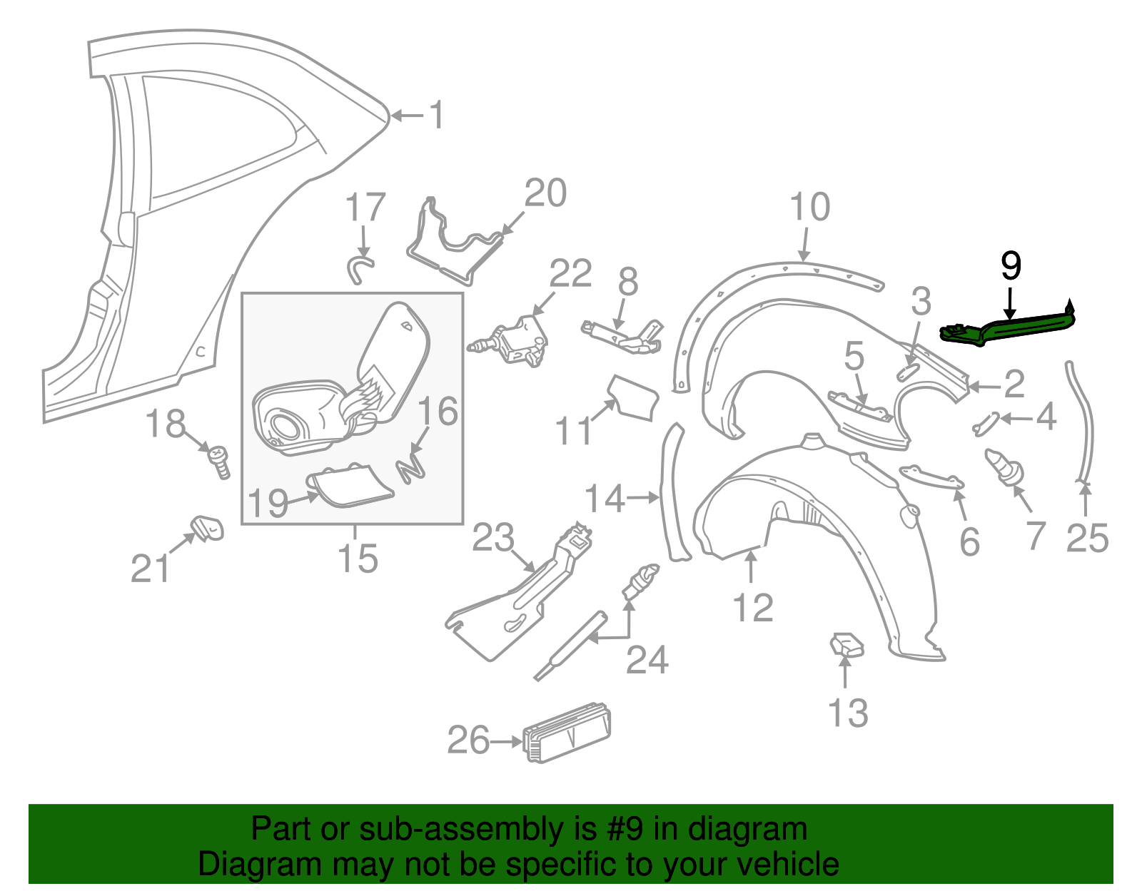 Fender Rear Bracket - Volkswagen (1C0-821-230-E)