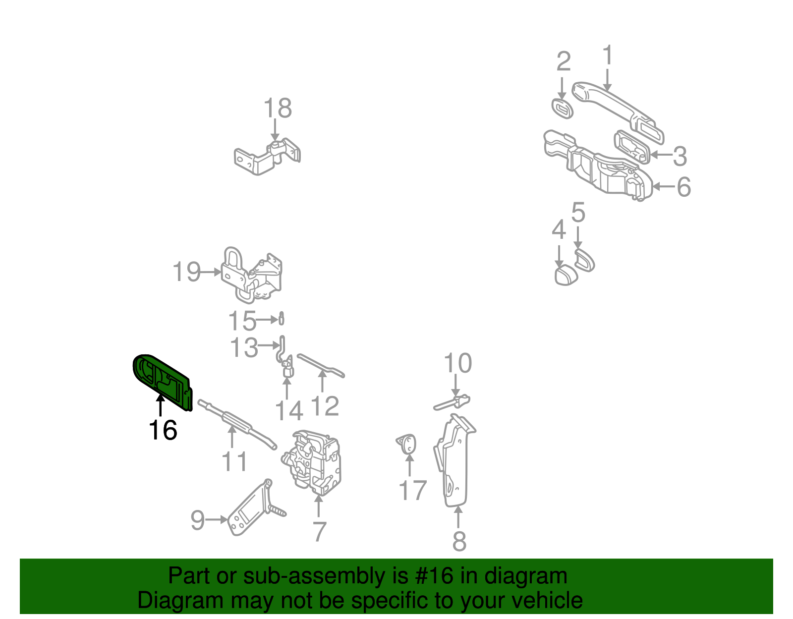 Handle, Inside - Volkswagen (3B0-839-113-BC-4ET)