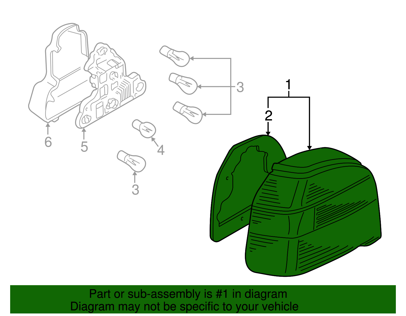 Tail Lamp Assembly - Volkswagen (1EM-945-111-A)