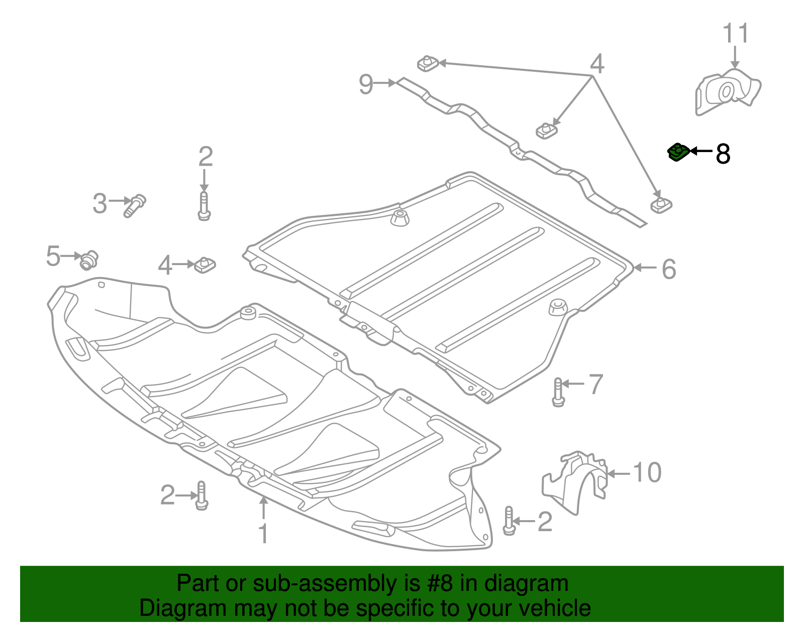 Front Deflector Nut - Volkswagen (8D0-805-960)